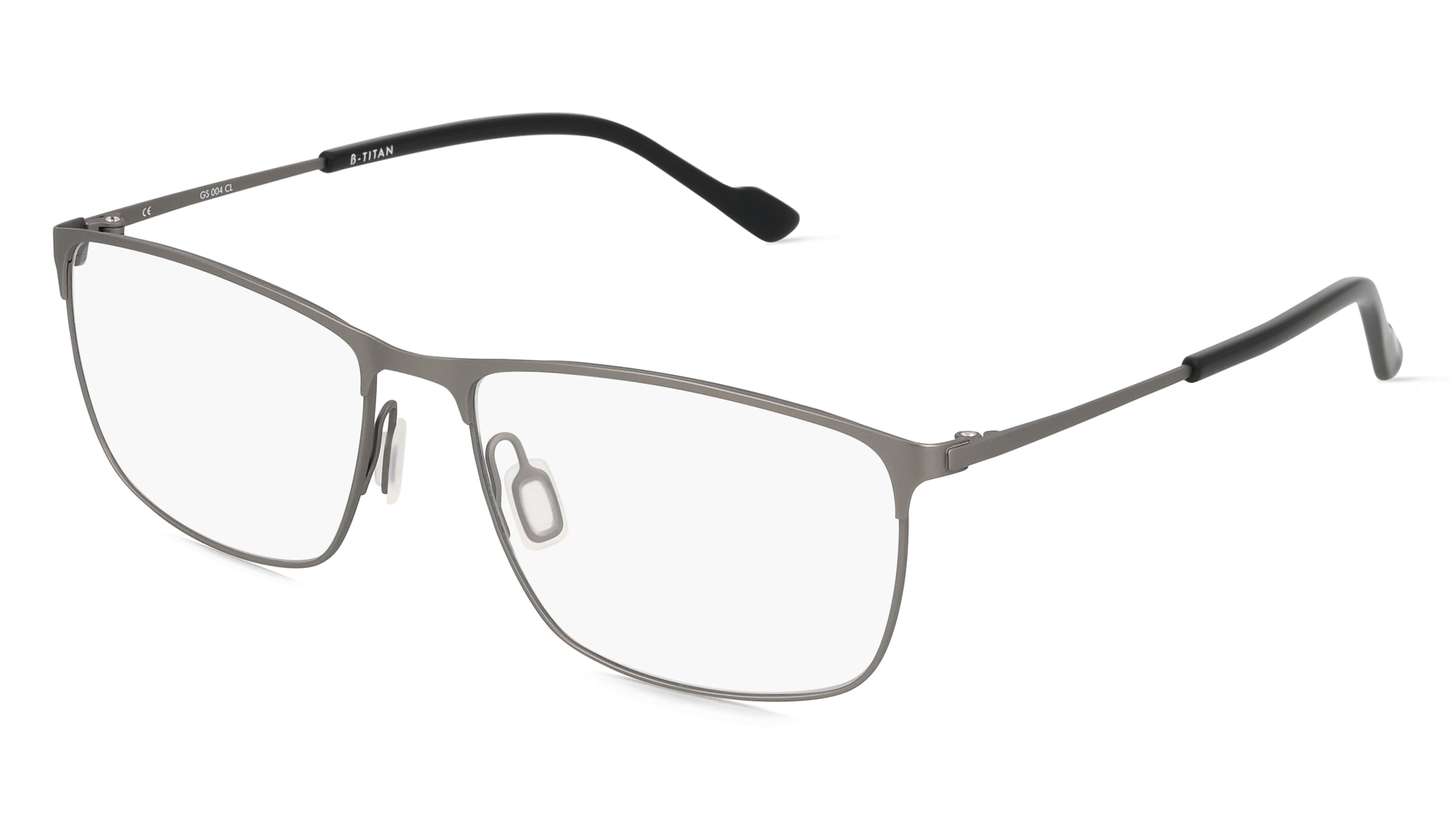 Fielmann GS 004 CL Herren-Brille inkl. Gläser Vollrand Eckig Beta Titan-Gestell 57mm/16mm/145mm, grau