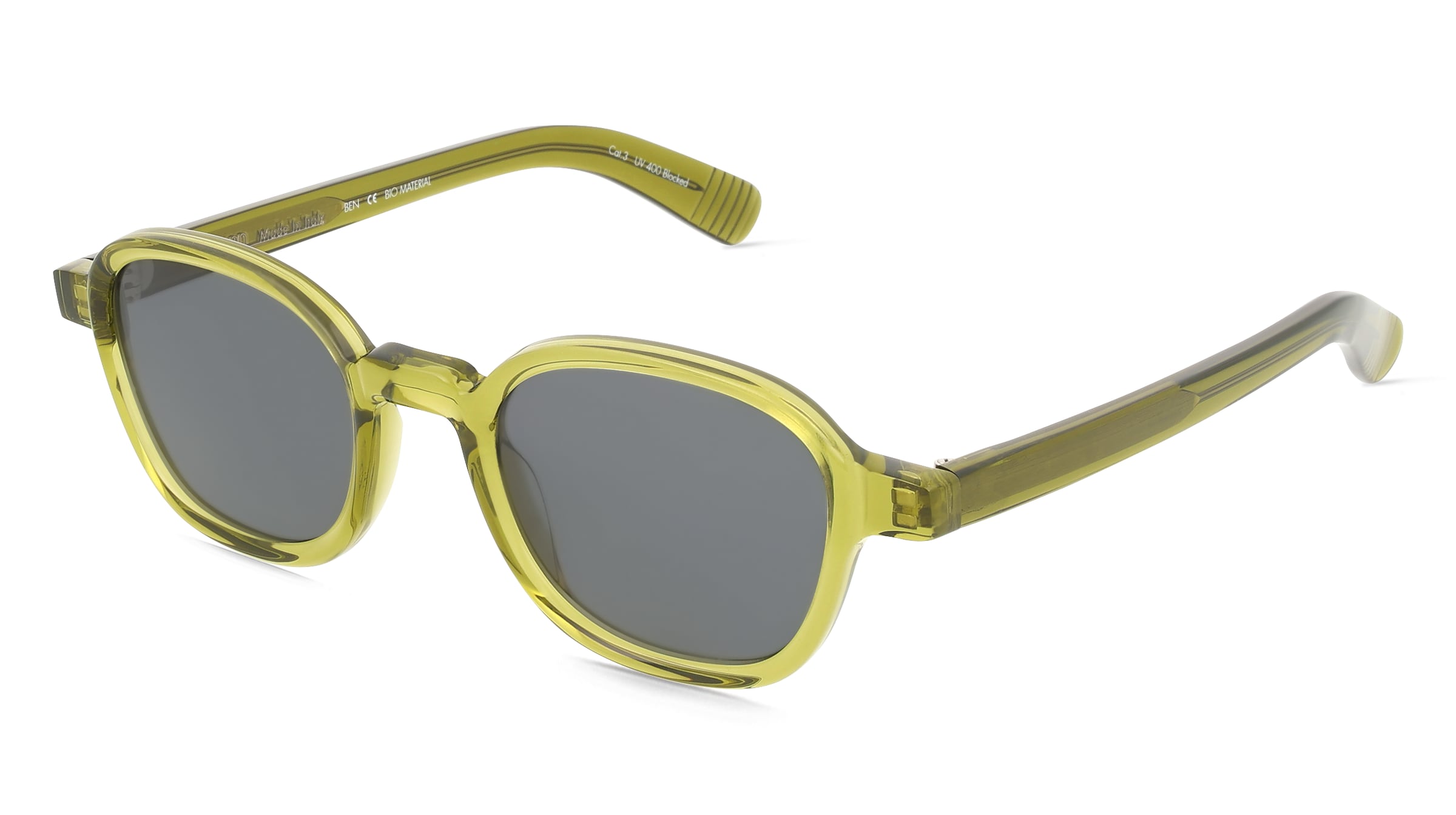 Fielmann MF 049 SUN CL BEN Herren-Sonnenbrille Vollrand Panto Acetat-Gestell, Grün