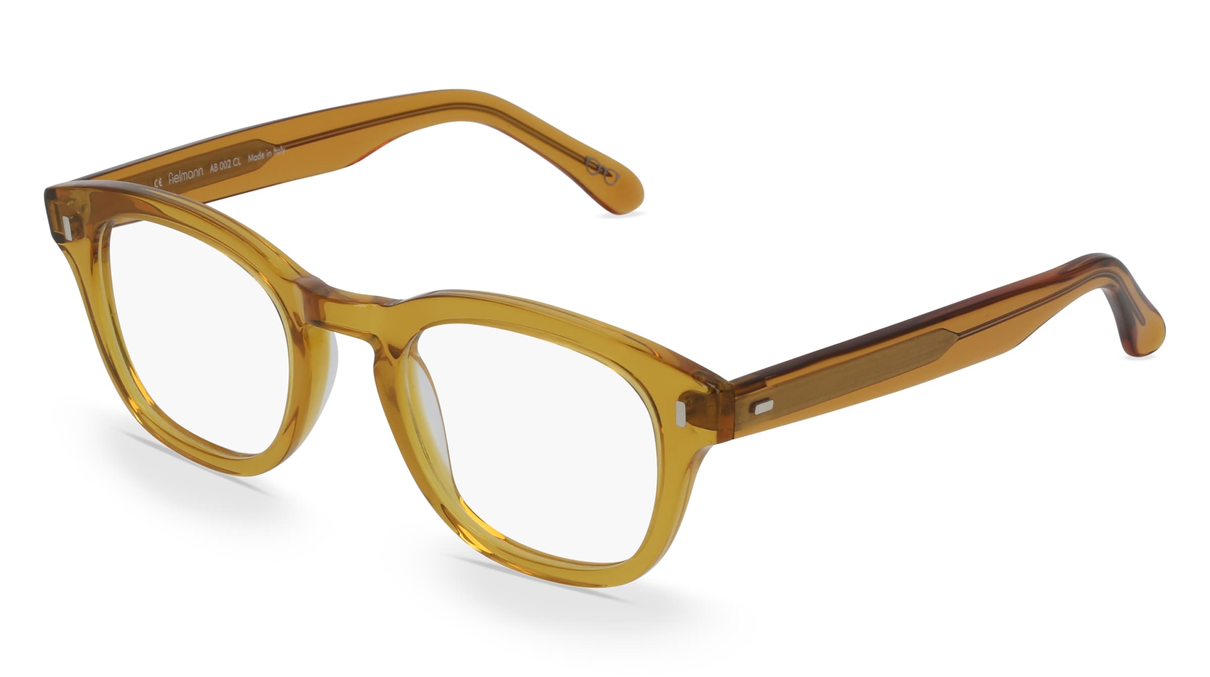 Fielmann AB 002 CL Herren-Brille inkl. Gläser Vollrand Quadratisch Acetat-Gestell 51/23/150, Gelb