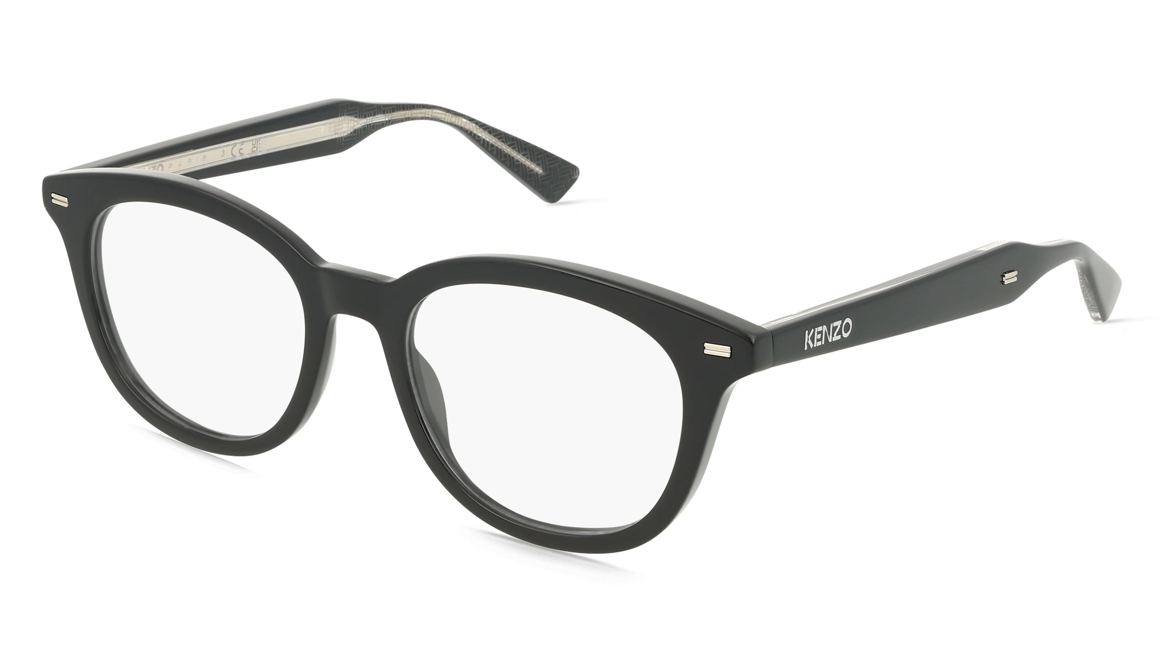 Kenzo KZ50230I WEAVE Unisex-Brille inkl. Gläser Vollrand Geometrisch Acetat-Gestell 50/19/145, Schwarz