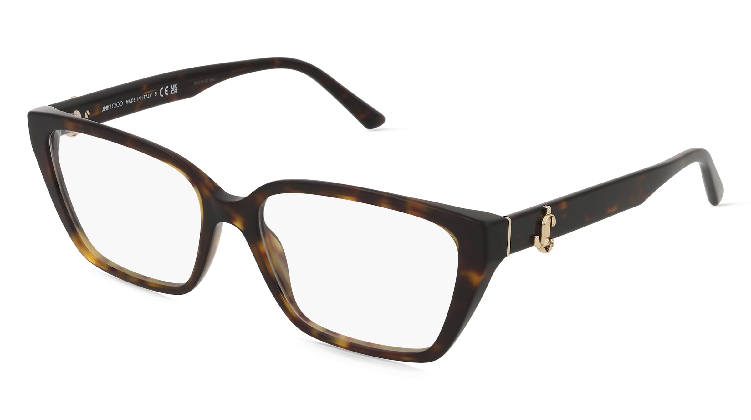 Jimmy Choo 0JC3008 Damen-Brille inkl. Gläser Vollrand Cat Eye Acetat-Gestell 55/16/140, Havanna