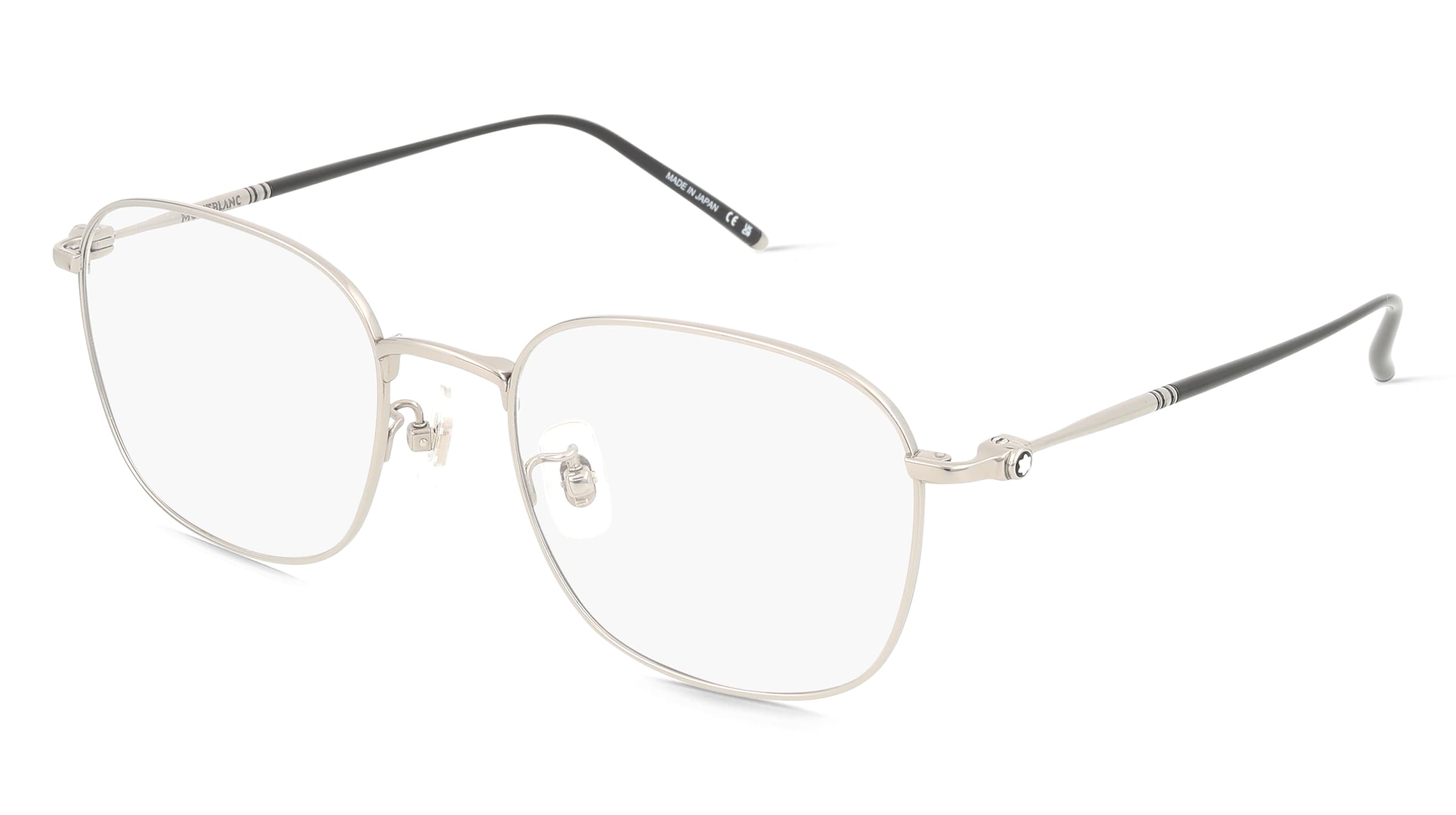Montblanc MB0415OA Unisex-Brille inkl. Gläser Vollrand Eckig Titan-Gestell 54/20/145, Silber