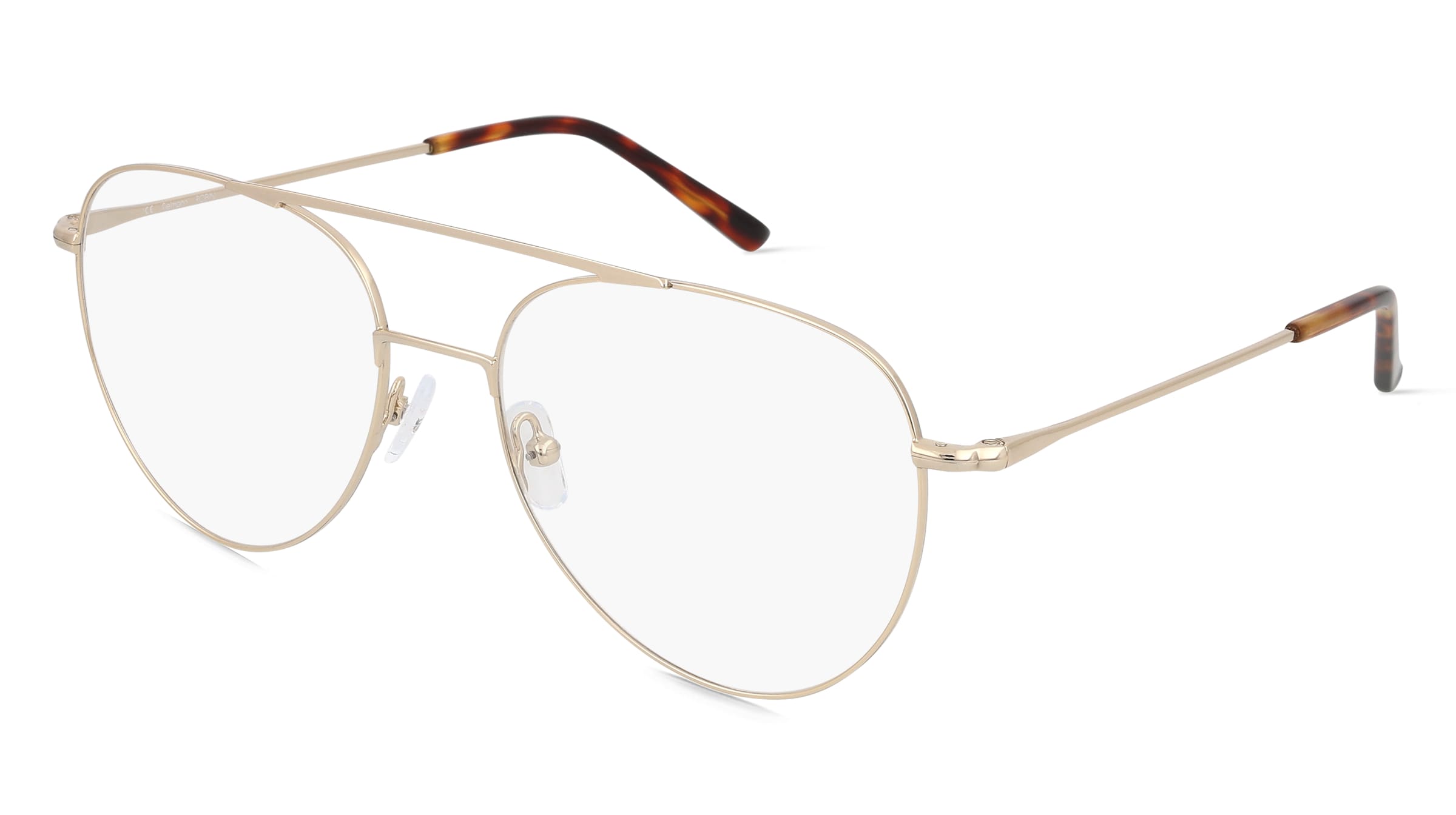 Fielmann BE 031 FA ROBIN Unisex-Brille inkl. Gläser Vollrand Pilot Edelstahl-Gestell 58/18/150, Gold