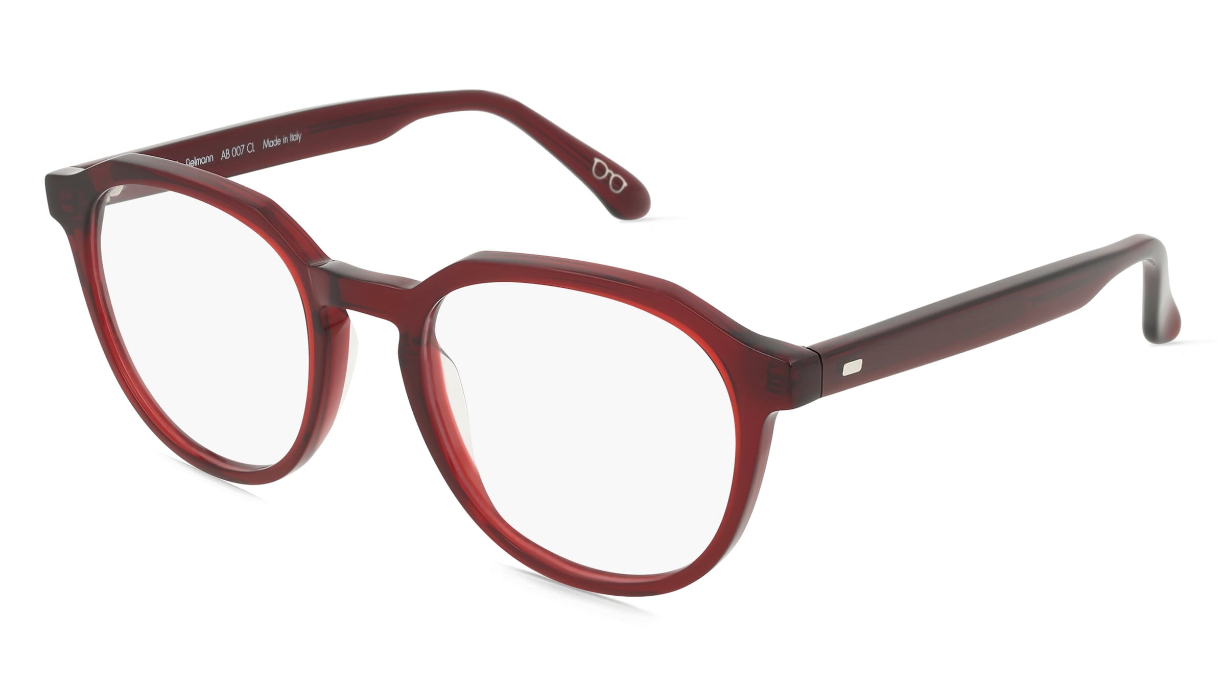 Fielmann AB 007 CL Unisex-Brille inkl. Gläser Vollrand Panto Acetat-Gestell 50mm/19mm/140mm, rot