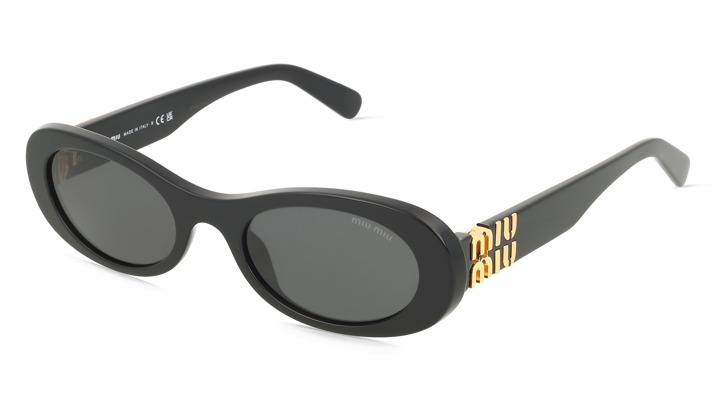 Miu Miu MU 06ZS Damen-Sonnenbrille Vollrand Oval Acetat-Gestell, Schwarz