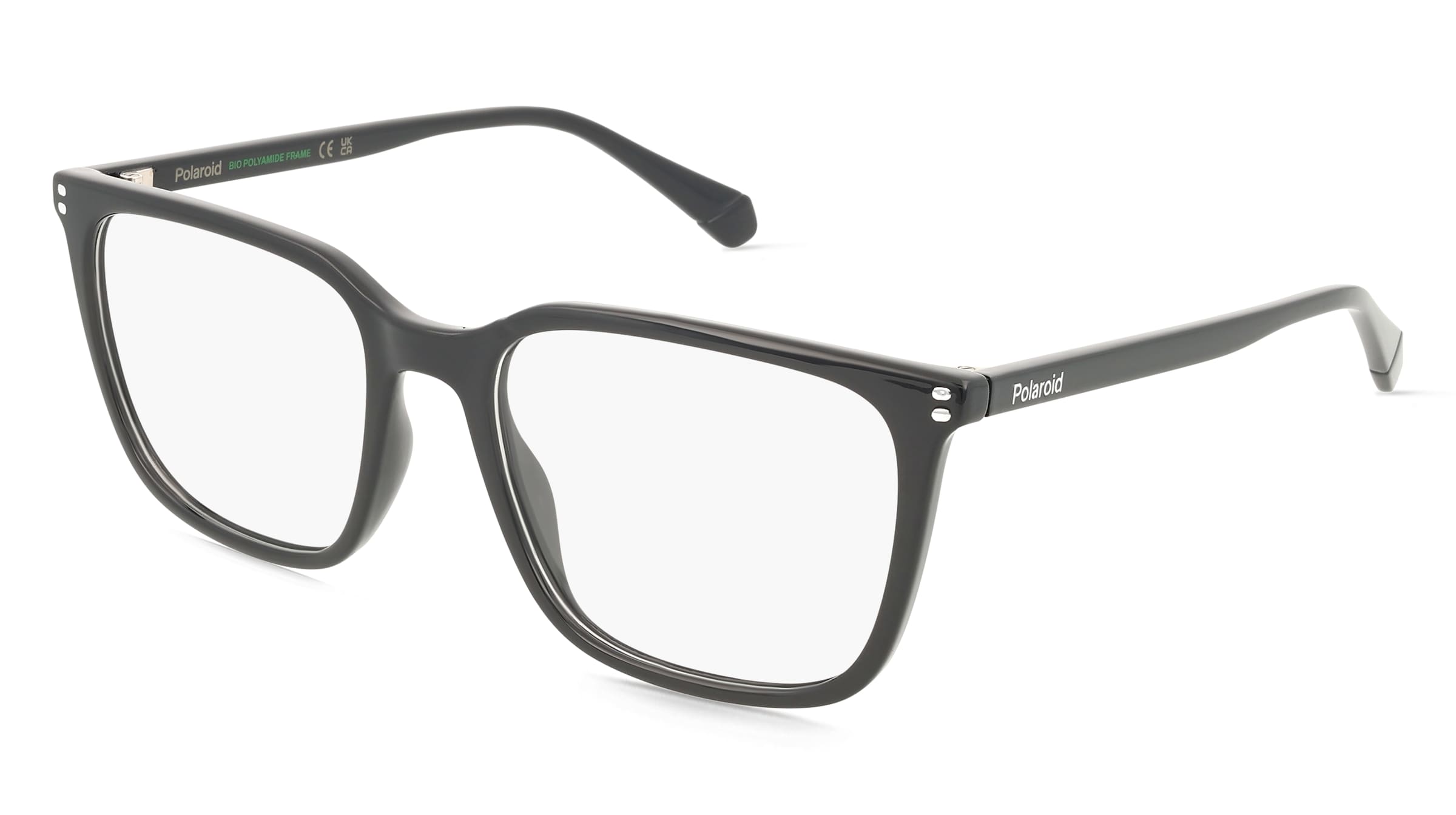 Polaroid PLDD580 Herren-Brille Inkl. Gläser Vollrand Quadratisch Kunststoff-Gestell 54/19/145, Schwarz