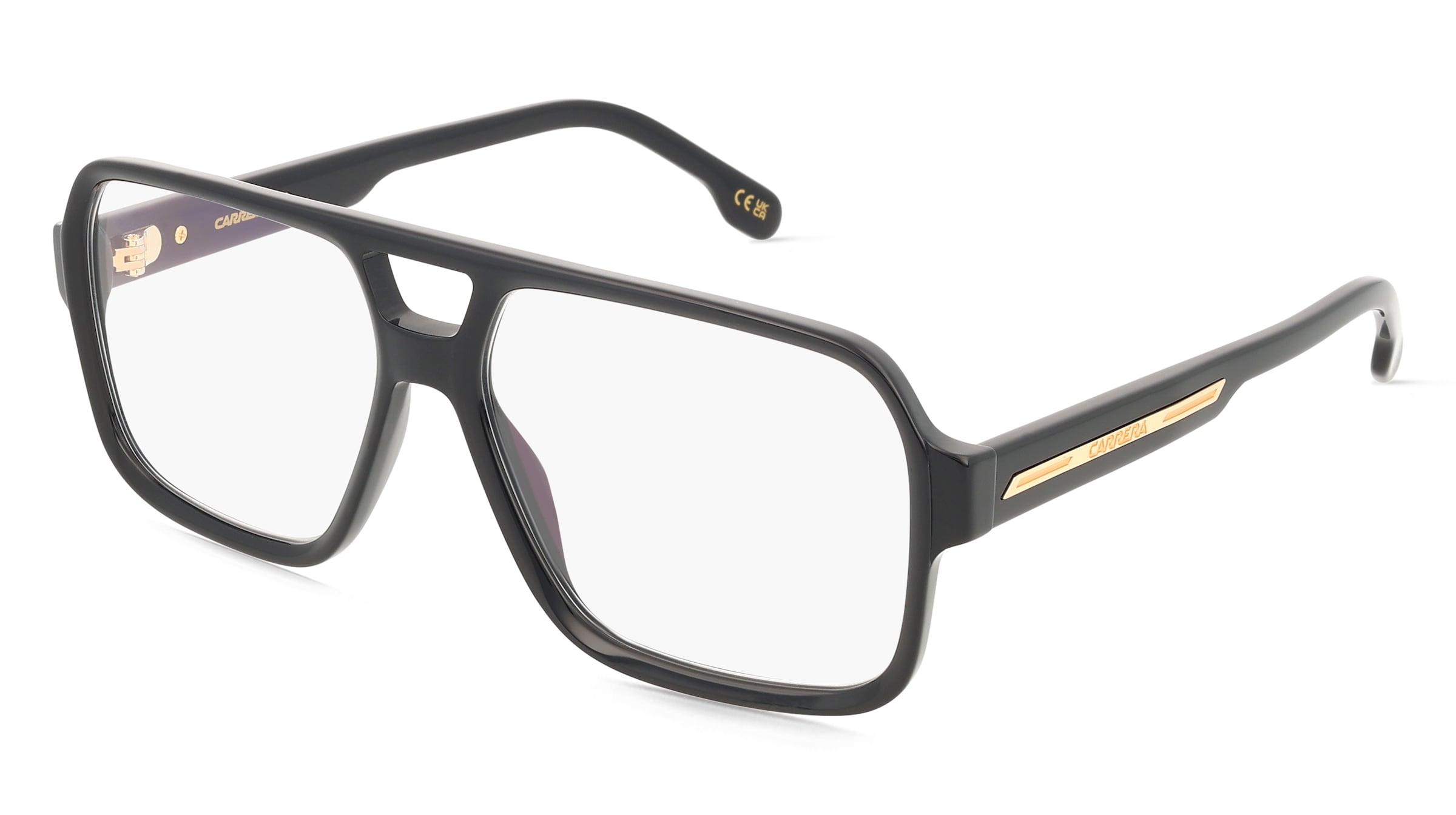 Carrera VC16 Herren-Brille inkl. Gläser Vollrand Pilot Acetat-Gestell 58/15/145, Schwarz