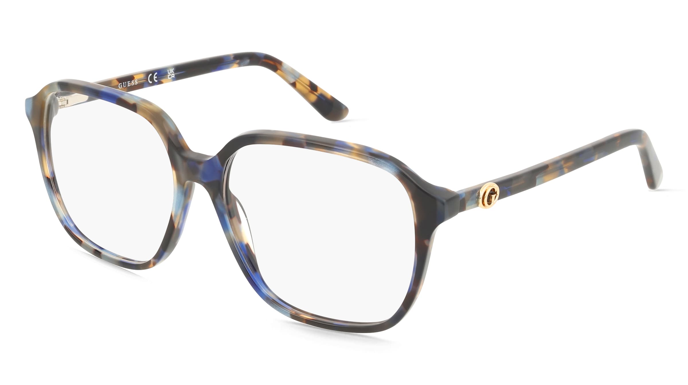 Guess GU50309 Damen-Brille inkl. Gläser Vollrand Quadratisch Acetat-Gestell 54/15/140, Blau