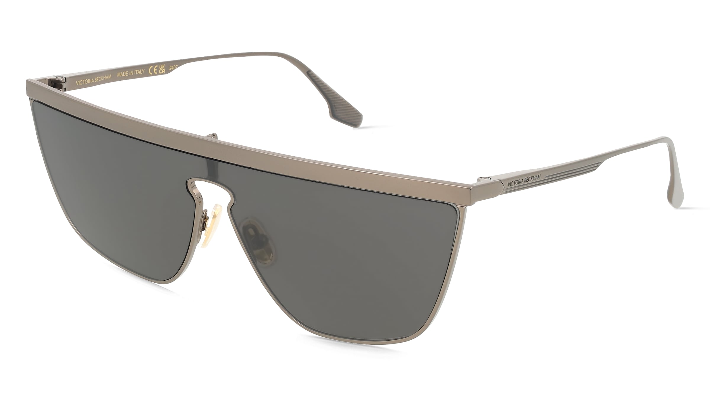 Victoria Beckham VB245S Damen-Sonnenbrille Vollrand Monoscheibe Metall-Gestell, Grau