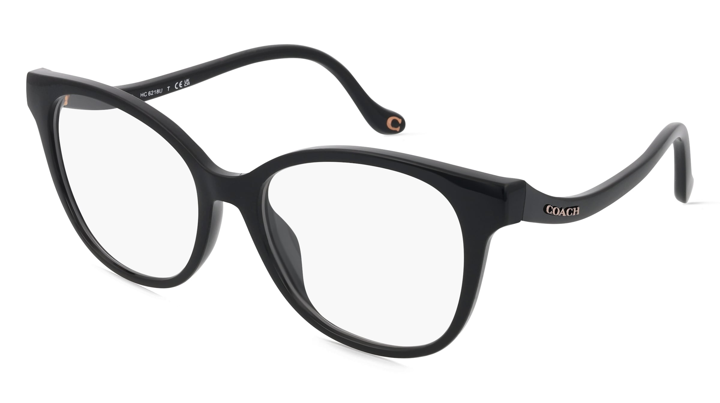 Coach HC6218U Damen-Brille inkl. Gläser Vollrand Butterfly Acetat-Gestell 54/17/145, Schwarz
