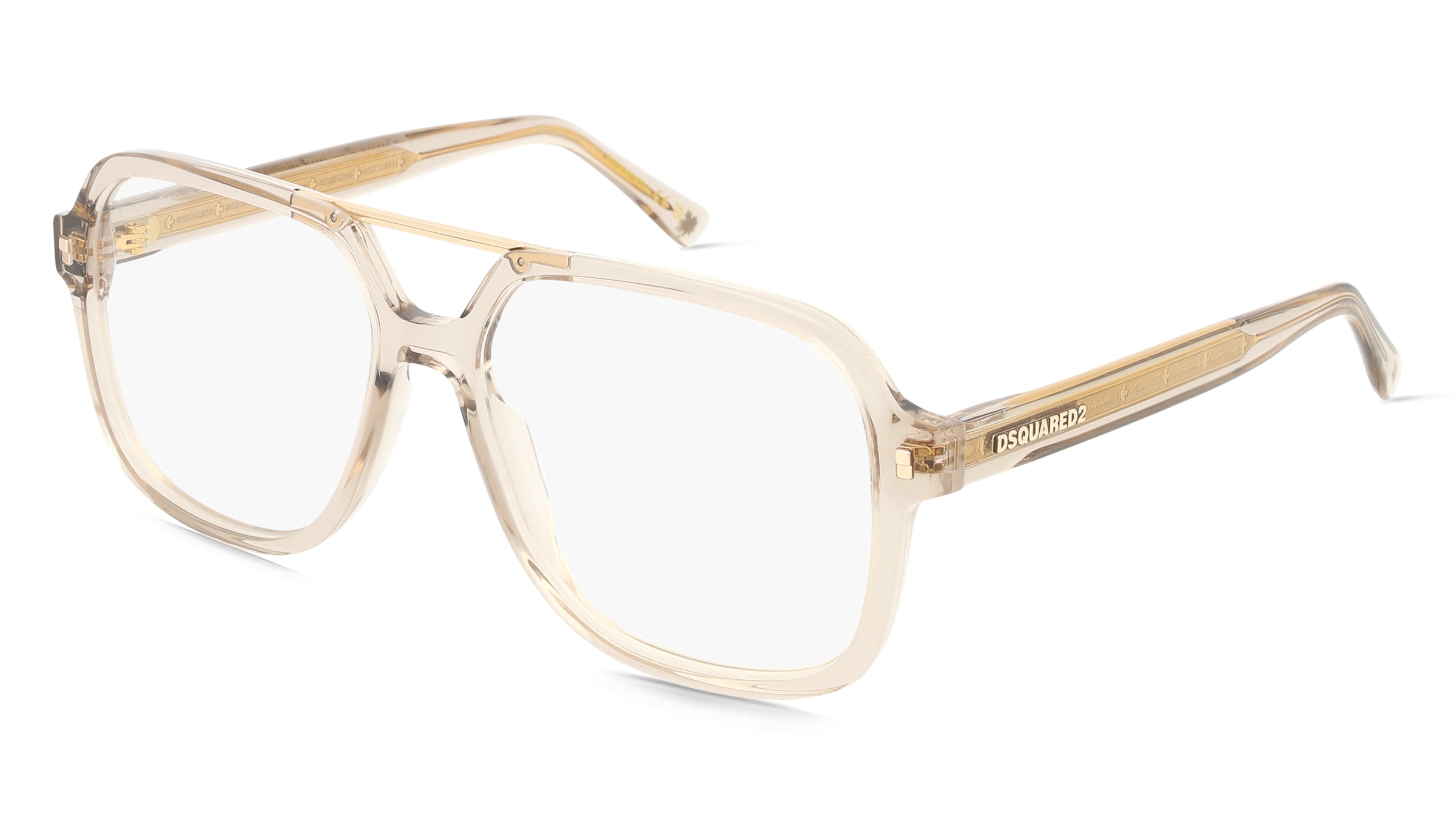 Dsquared2 D2 0145 Herren-Brille inkl. Gläser Vollrand Pilot Acetat-Gestell 57/16/145, Beige