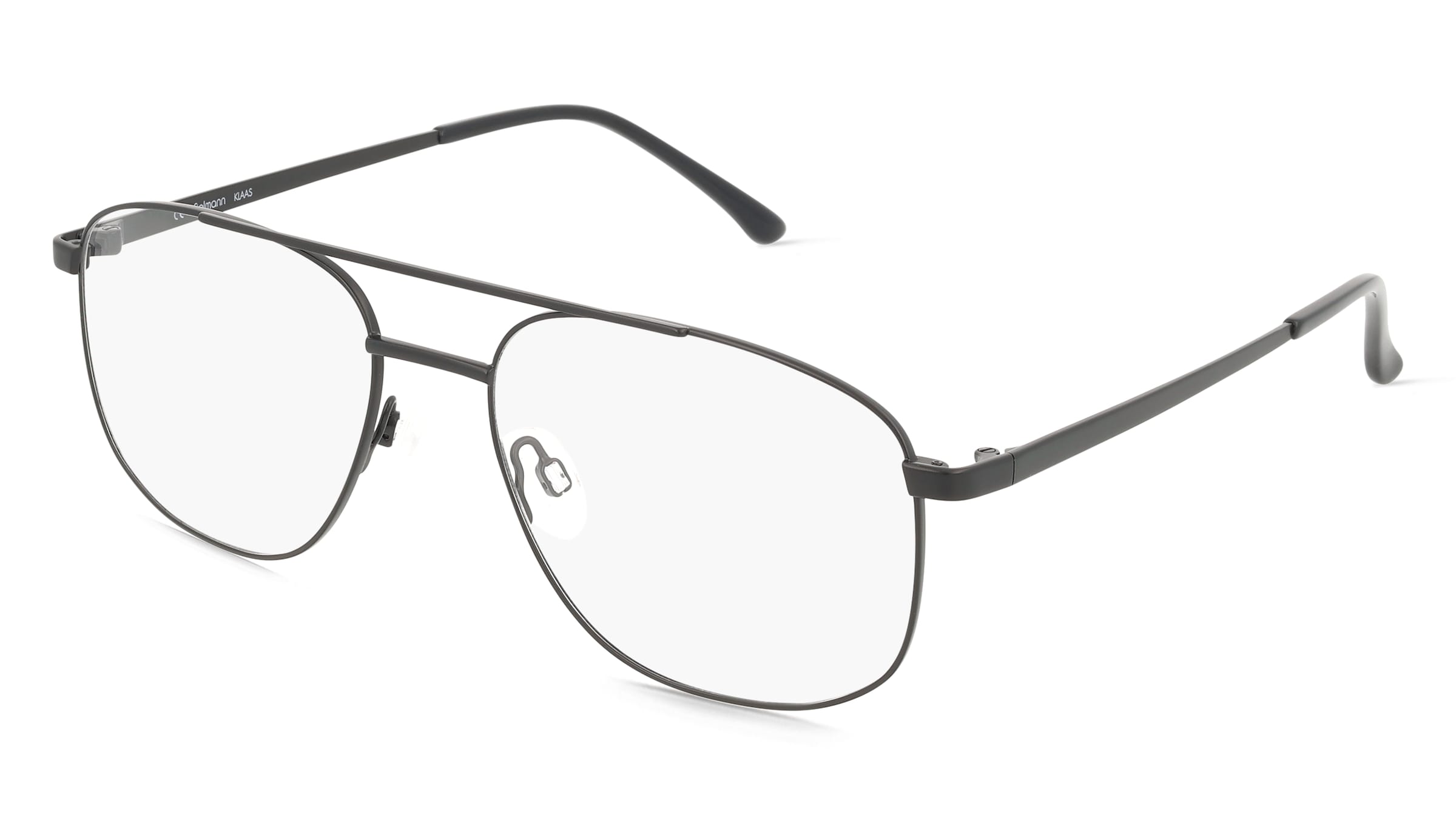 Fielmann BD 588 CL KLAAS Herren-Brille inkl. Gläser Vollrand Pilot Edelstahl-Gestell 56/18/145, Schwarz