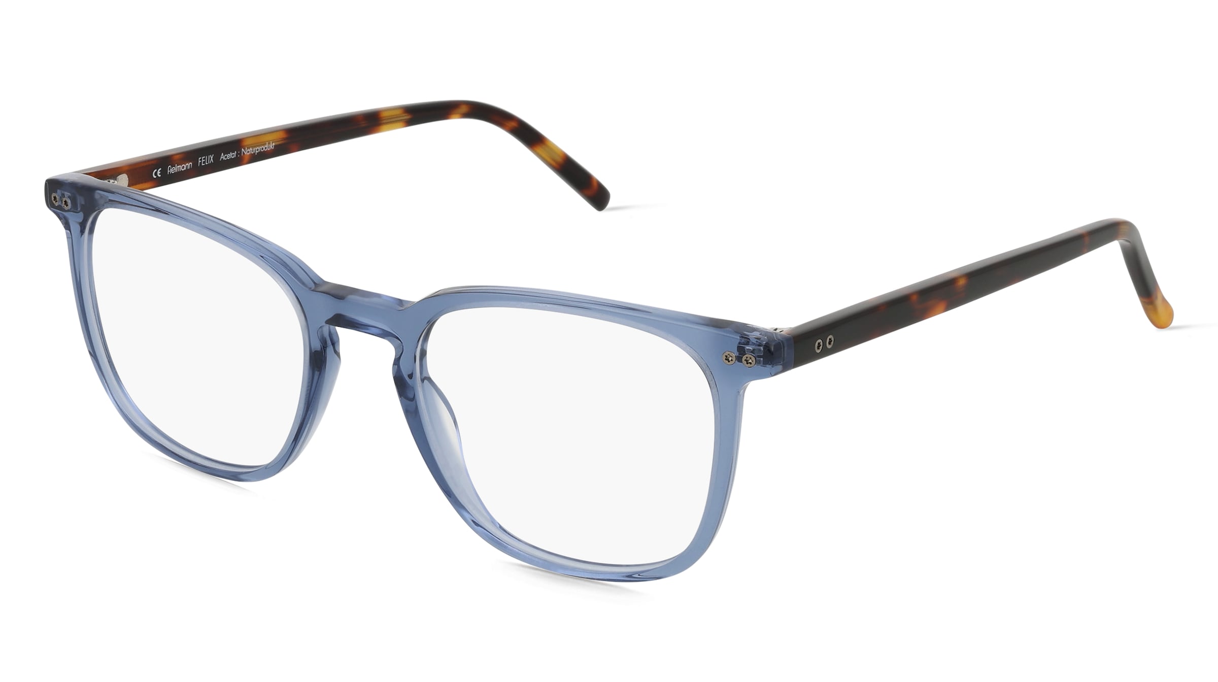 Fielmann LN 050 CL FELIX Herren-Brille inkl. Gläser Vollrand Quadratisch Acetat-Gestell 51/20/150, Blau