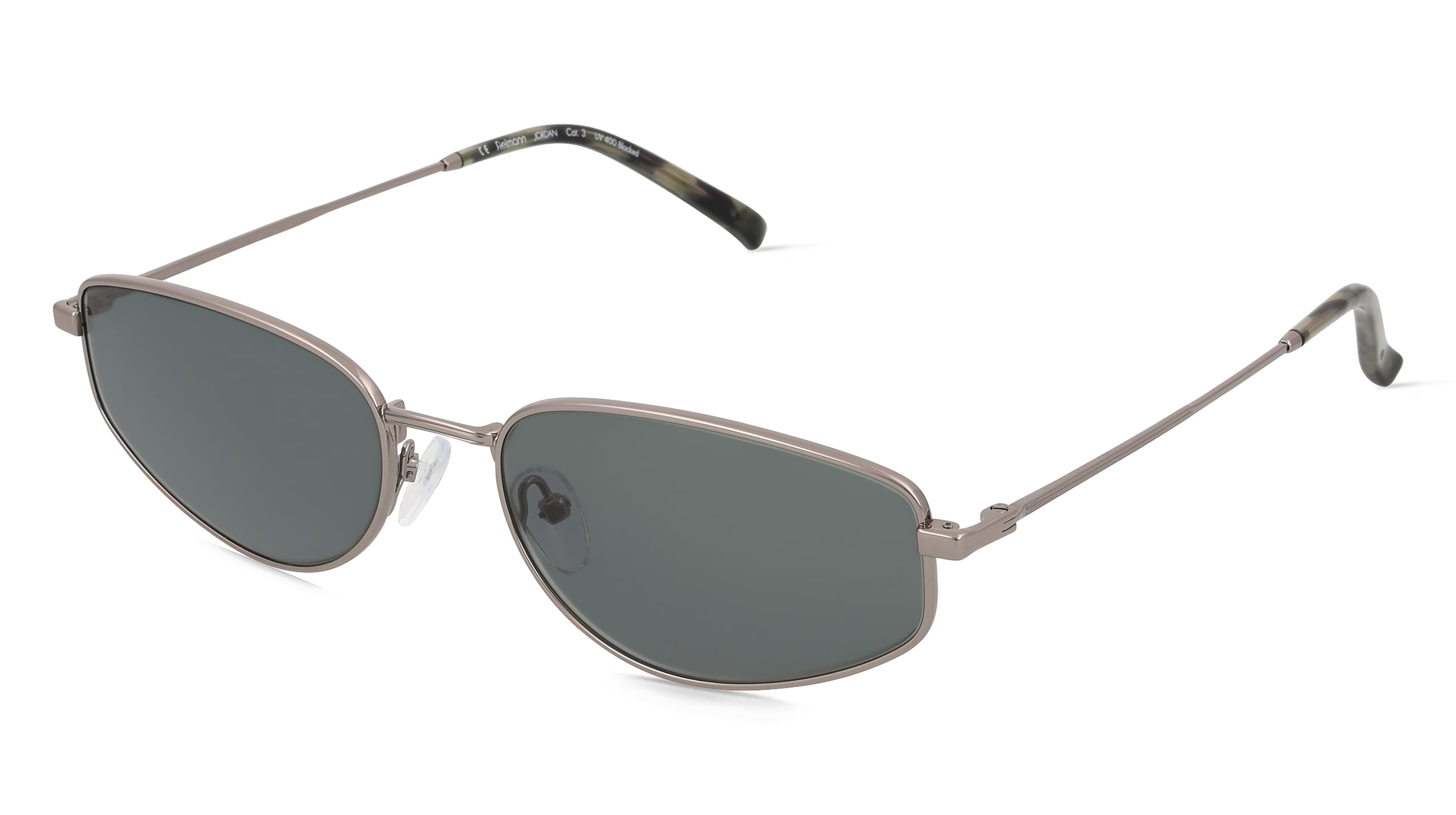 Fielmann BD 571 SUN FA JORDAN Damen-Sonnenbrille Vollrand Butterfly Edelstahl-Gestell, Grau