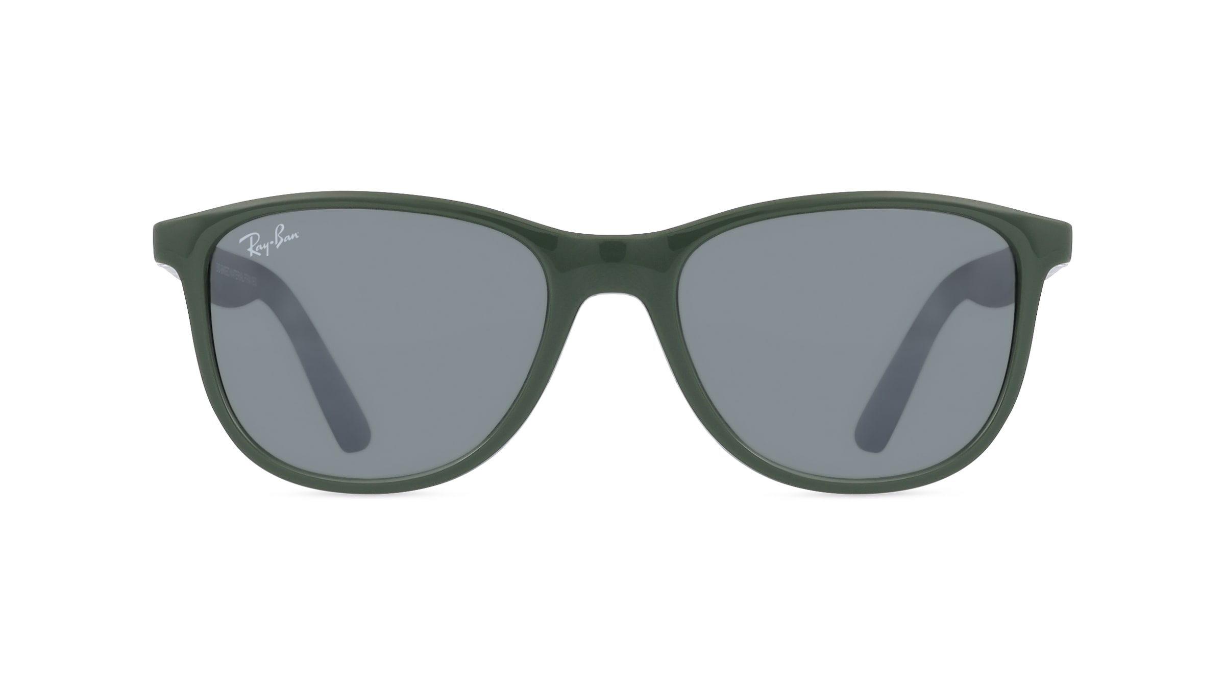 Ray-Ban Junior RJ9077S Jugend-Sonnenbrille Vollrand Eckig Bio-Kunststoff-Gestell, grün