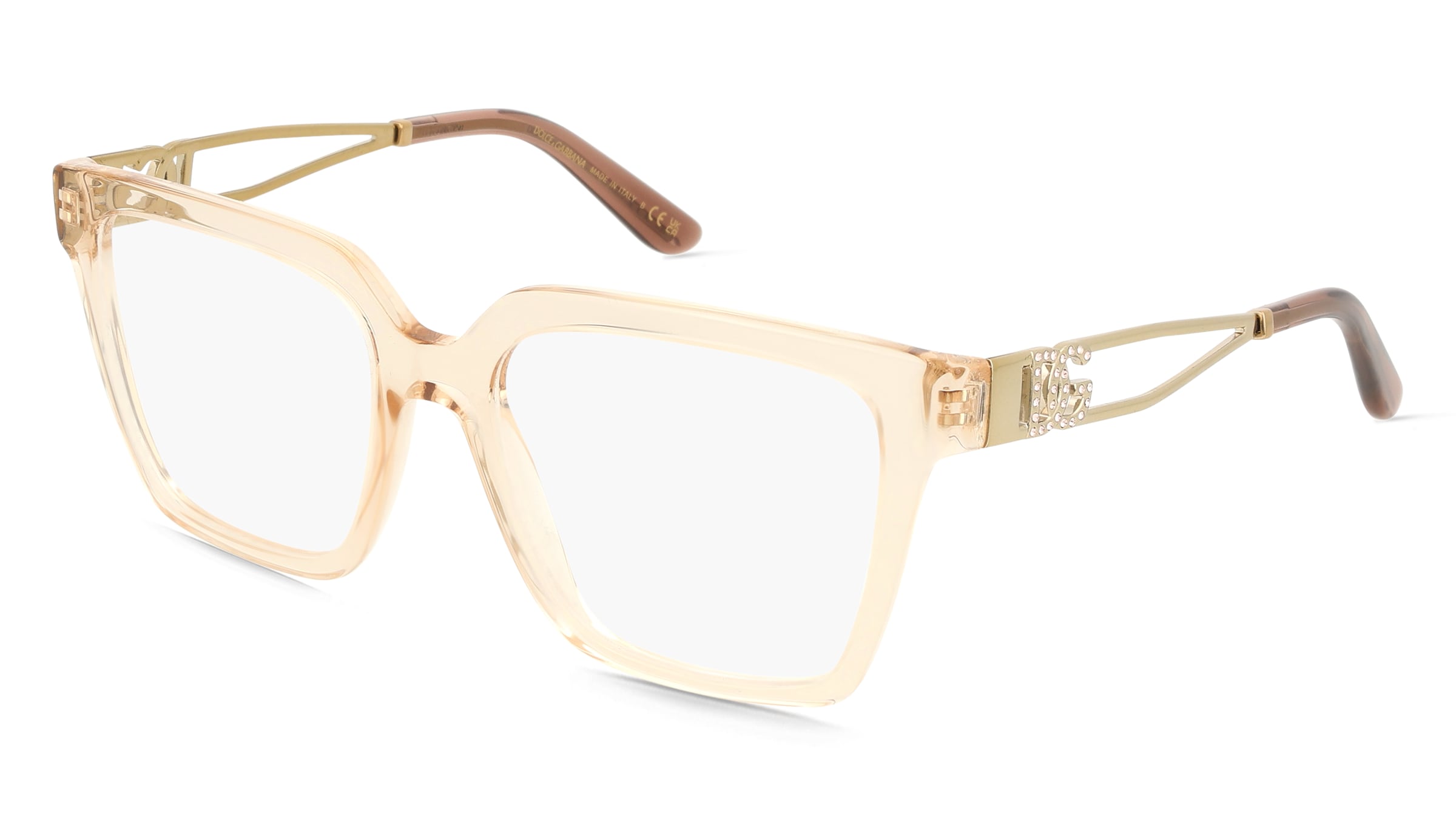 Dolce&amp;Gabbana DG3376B Damen-Brille inkl. Gläser Vollrand Quadratisch Acetat-Gestell 53/18/140, Beige