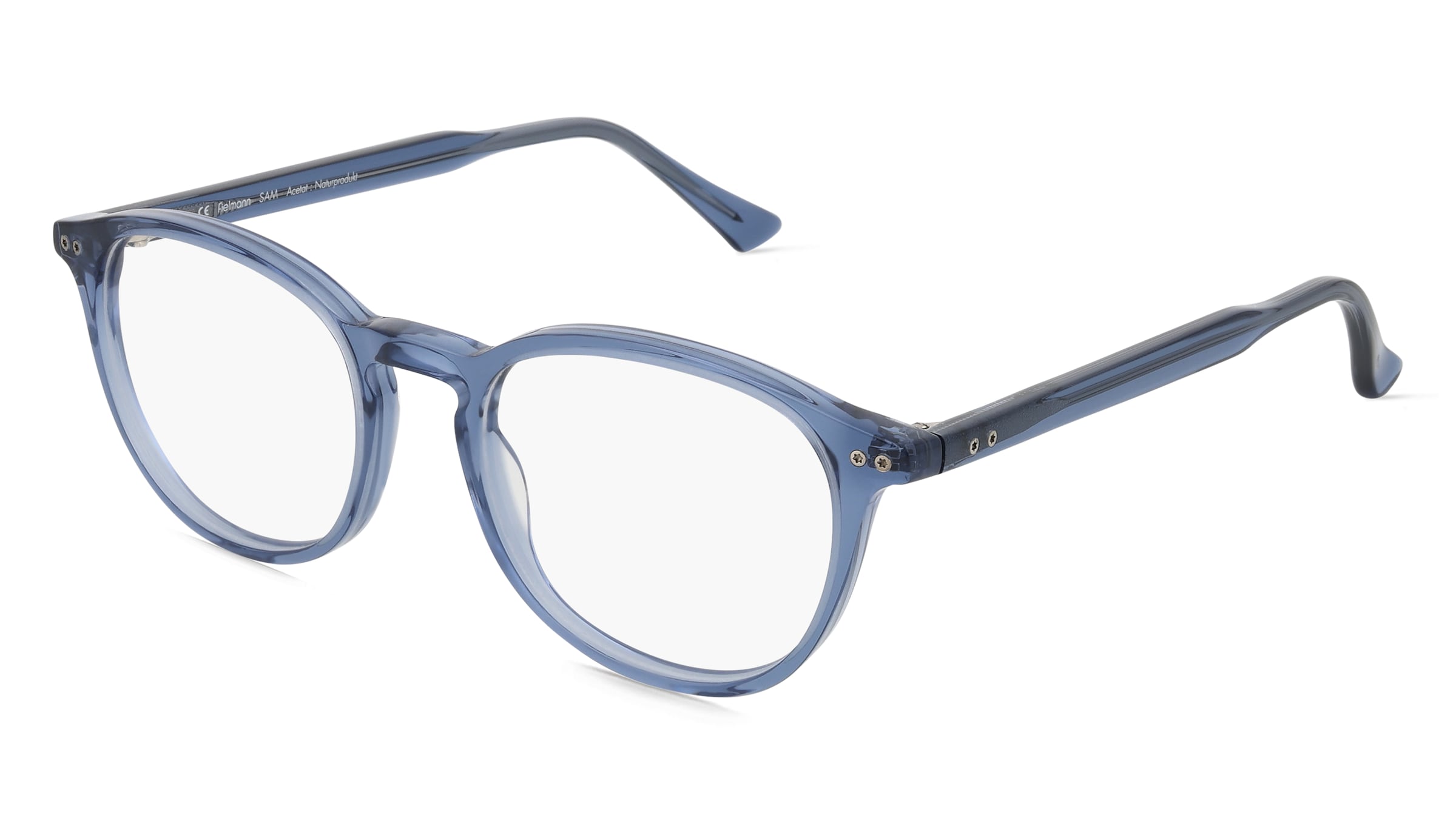 Fielmann LN 051 CL SAM Unisex-Brille inkl. Gläser Vollrand Panto Acetat-Gestell 49/19/145, Blau