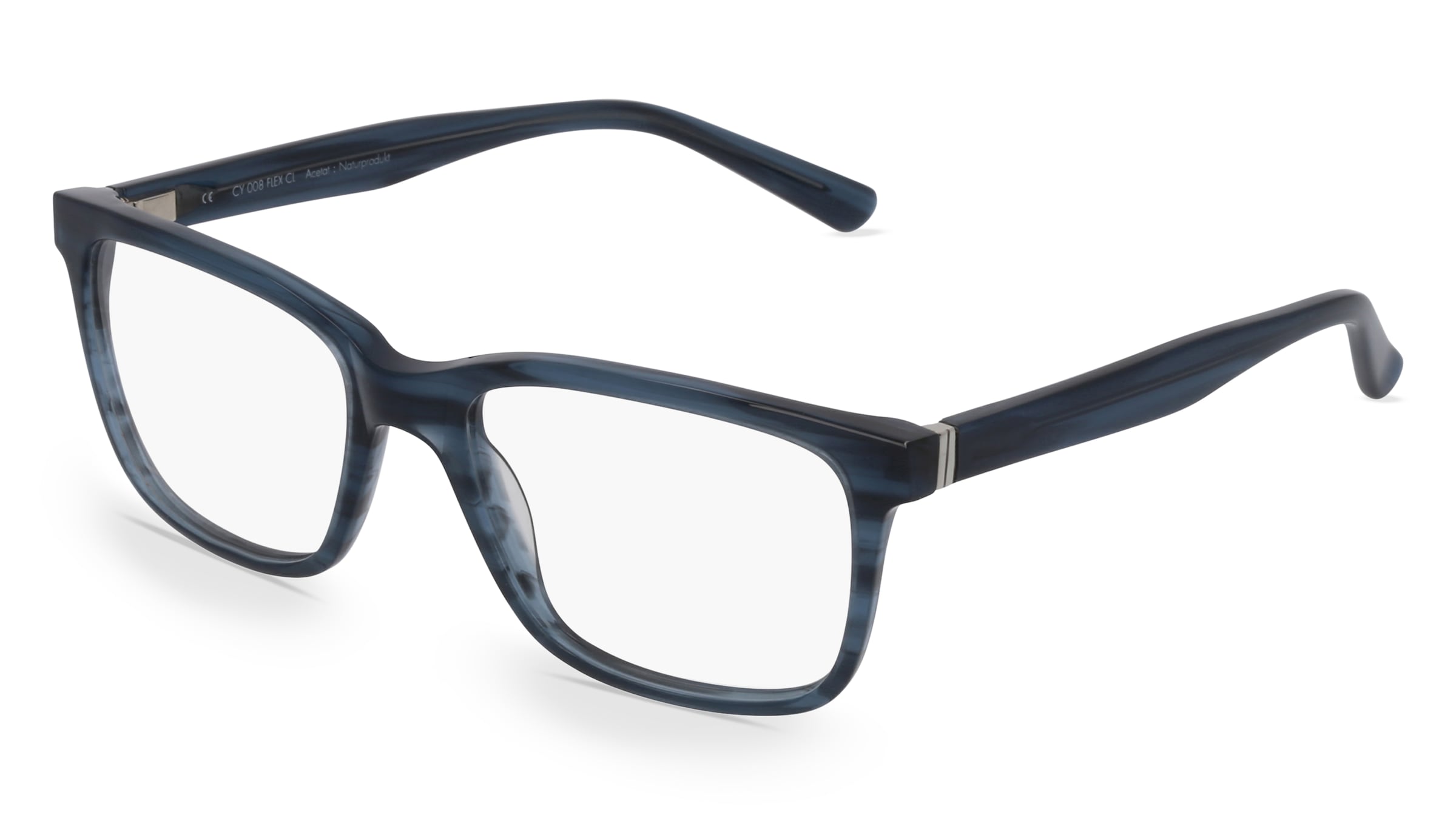 Fielmann CY 008 FLEX CL Herren-Brille inkl. Gläser Vollrand Quadratisch Acetat-Gestell 55/18/140, Blau