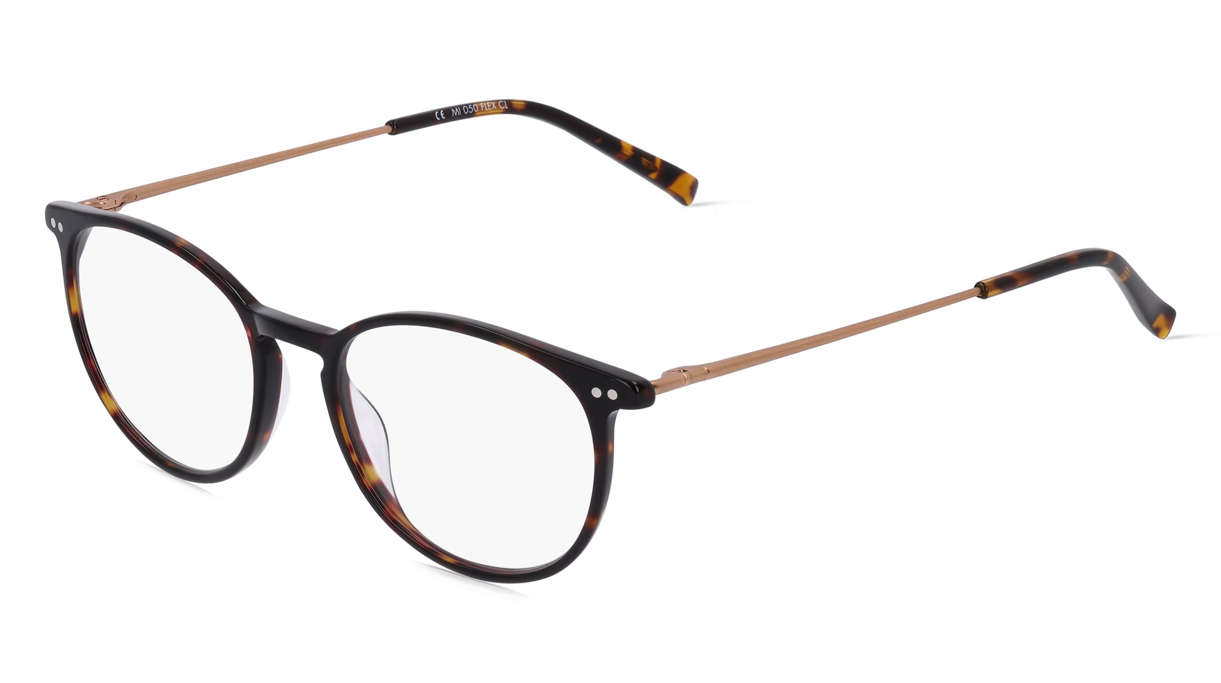 Fielmann MI 050 FLEX CL Unisex-Brille inkl. Gläser Vollrand Panto Acetat-Gestell 47/17/140, Havanna