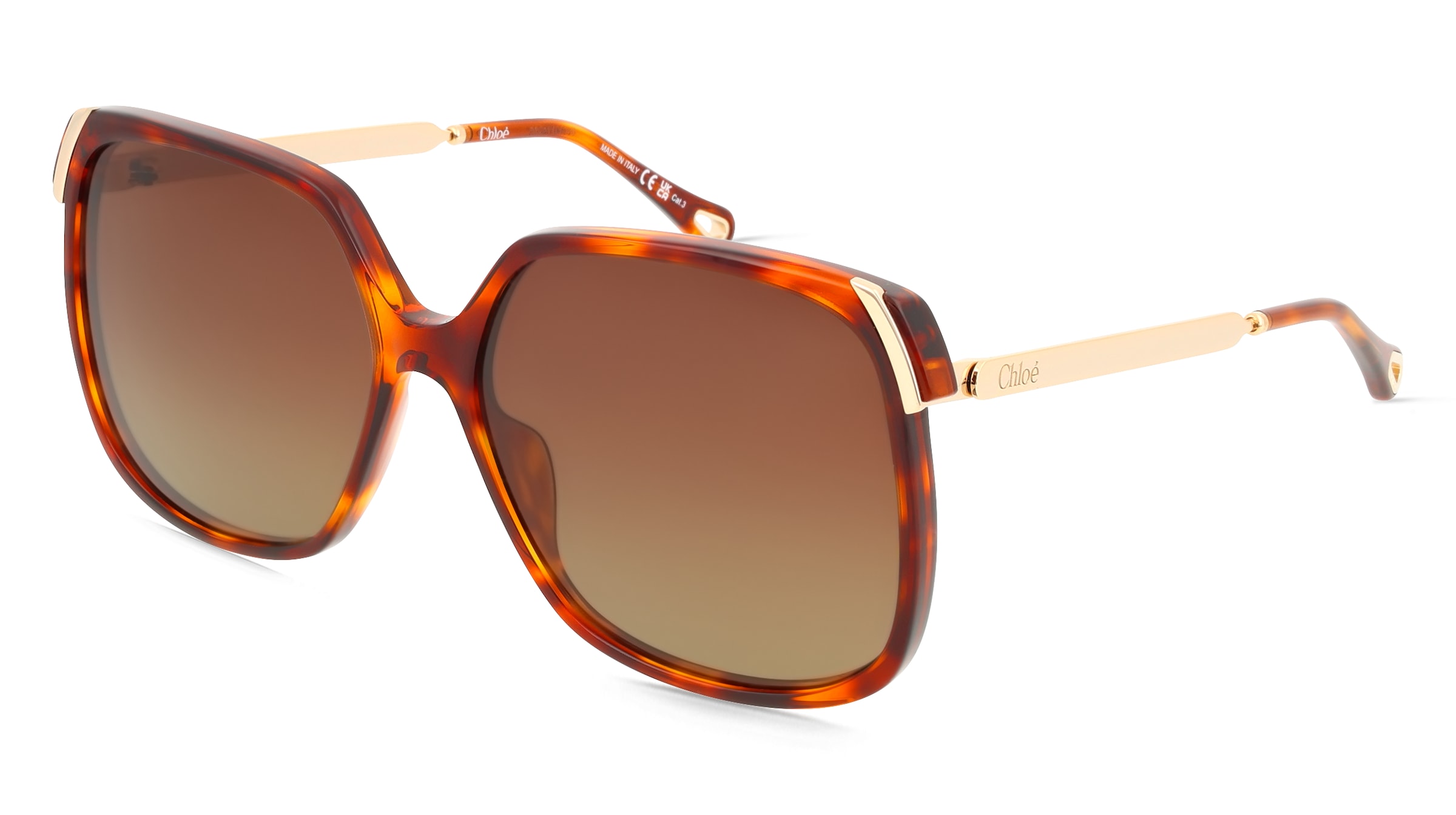 Chloé CH0286S Damen-Sonnenbrille Vollrand Quadratisch Acetat-Gestell, Havanna