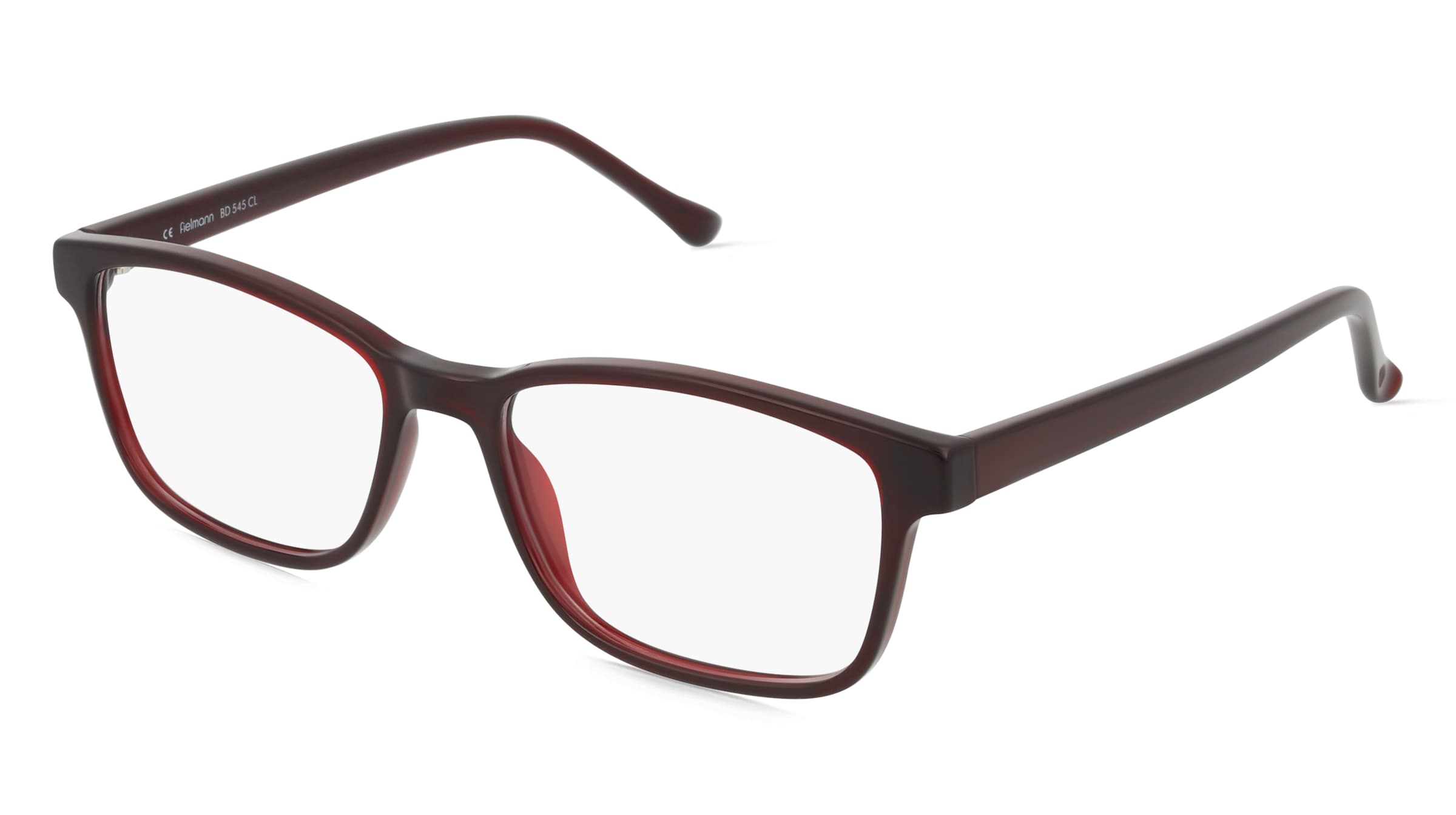 Fielmann BD 545 CL Herren-Brille inkl. Gläser Vollrand Eckig Propionat-Gestell 56mm/18mm/145mm, Rot