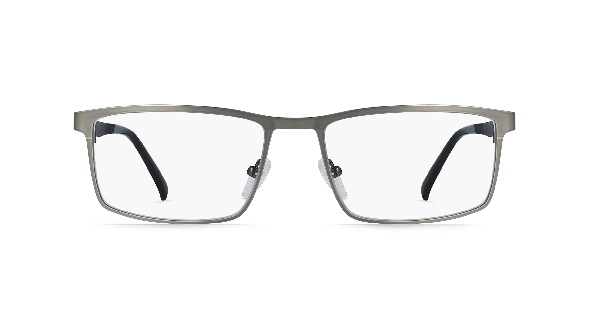 Fielmann MC 535 CL Herren-Brille inkl. Gläser Vollrand Eckig Edelstahl-Gestell 56mm/17mm/140mm, grau