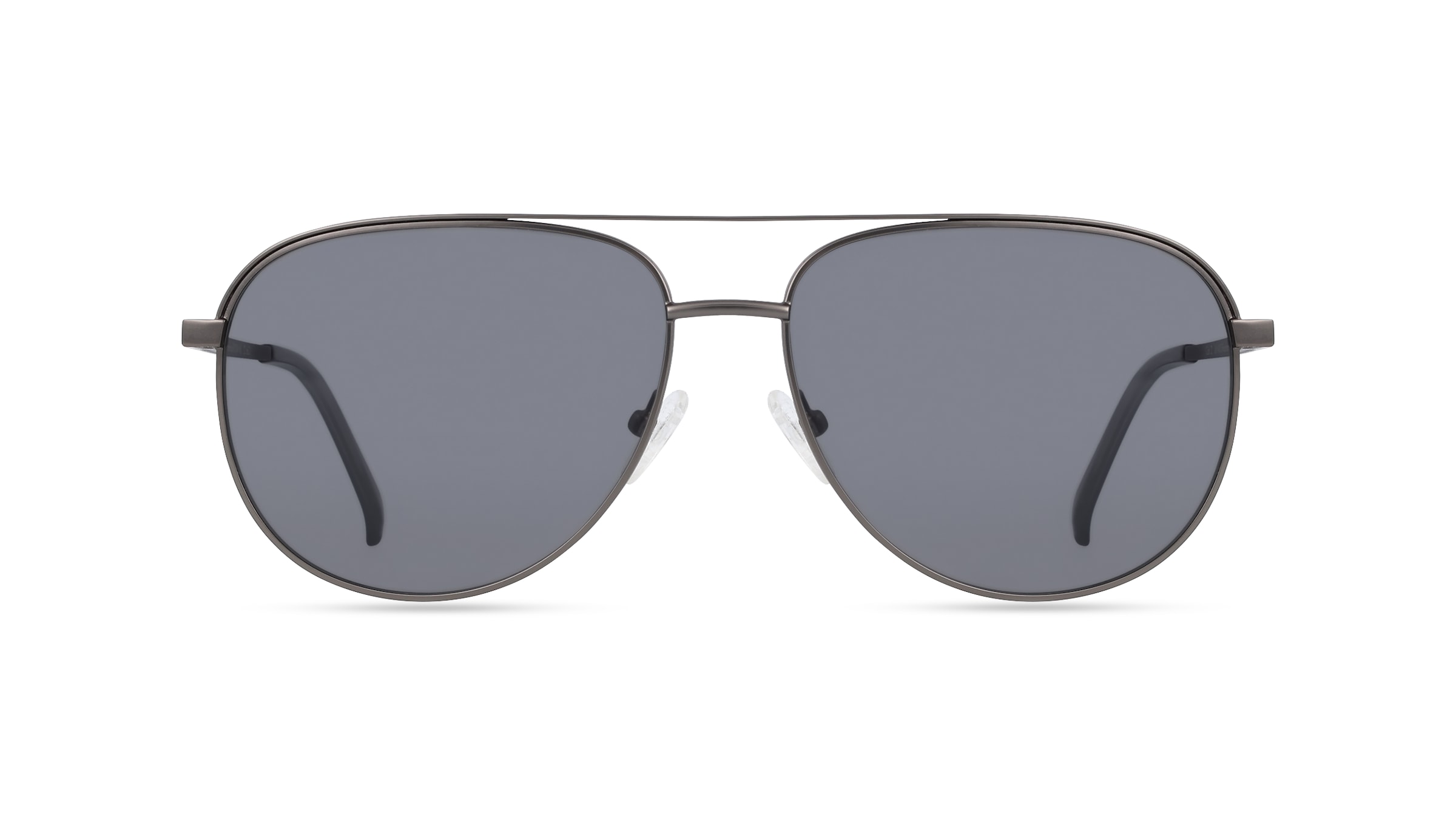 Fielmann BD 523 SUN CL Herren-Sonnenbrille Vollrand Pilot Edelstahl-Gestell, grau