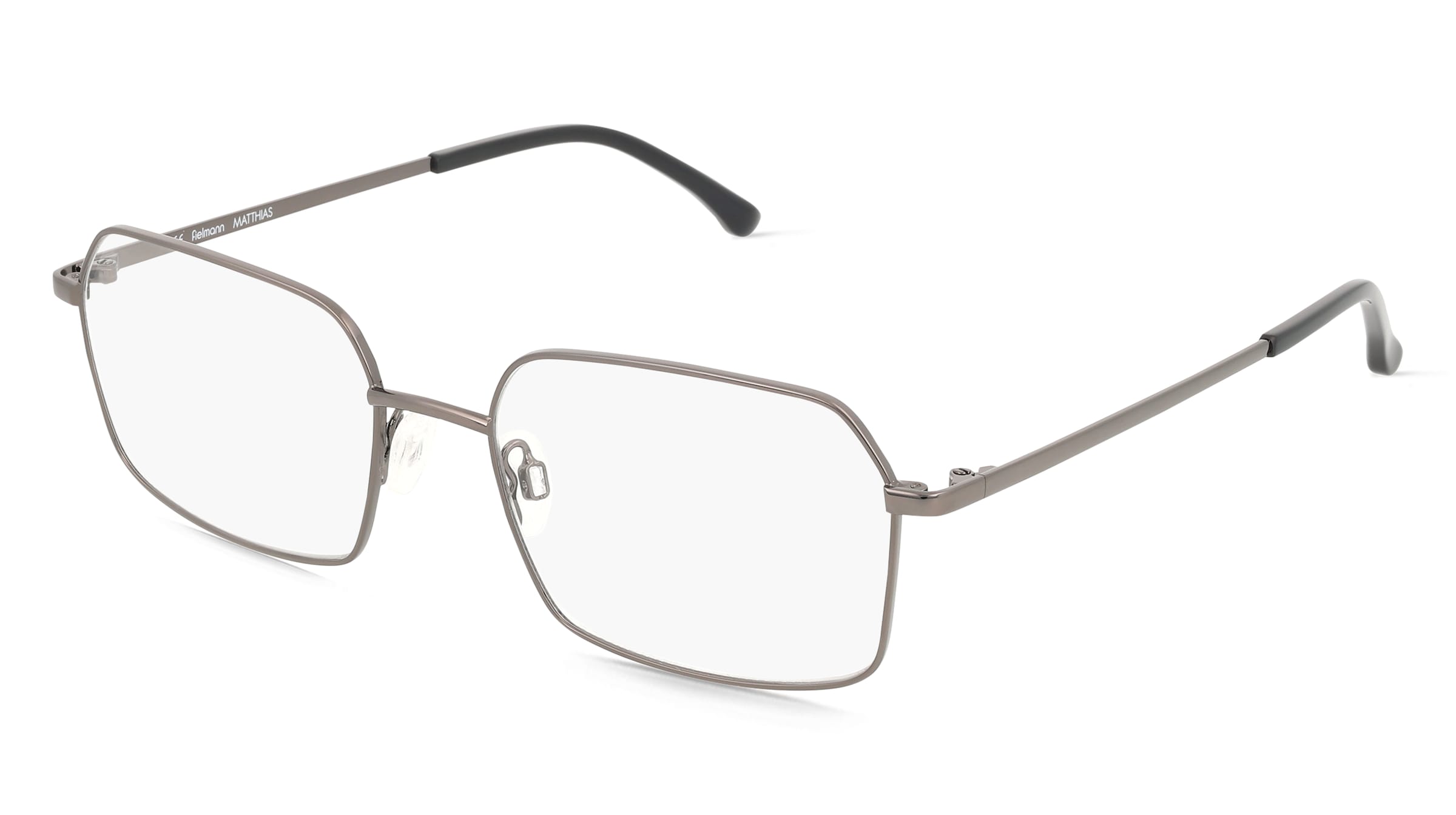 Fielmann MO 001 CL MATTHIAS Herren-Brille inkl. Gläser Vollrand Quadratisch Edelstahl-Gestell 54/18/145, Grau