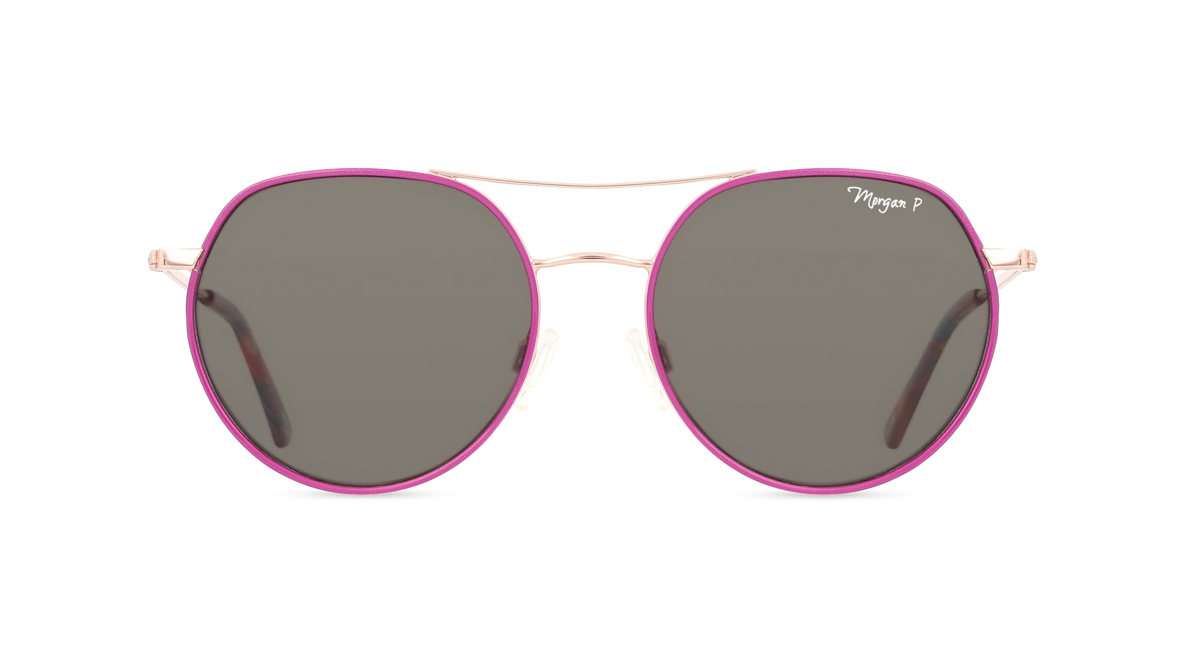 Morgan MO 7378 Damen-Sonnenbrille Vollrand Rund Edelstahl-Gestell, pink