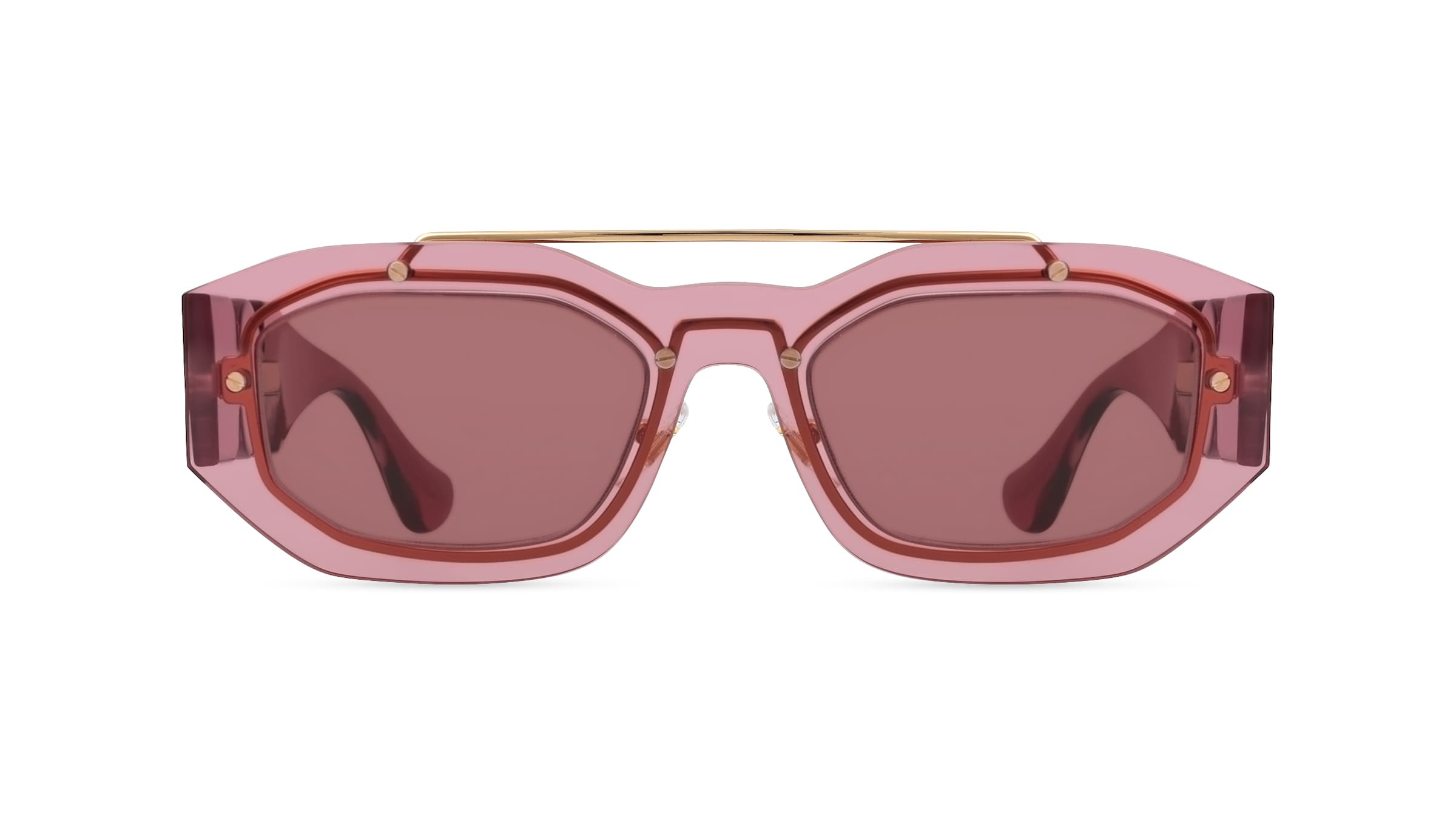 Versace VE2235 Herren-Sonnenbrille Randlos Eckig Metall-Gestell, pink