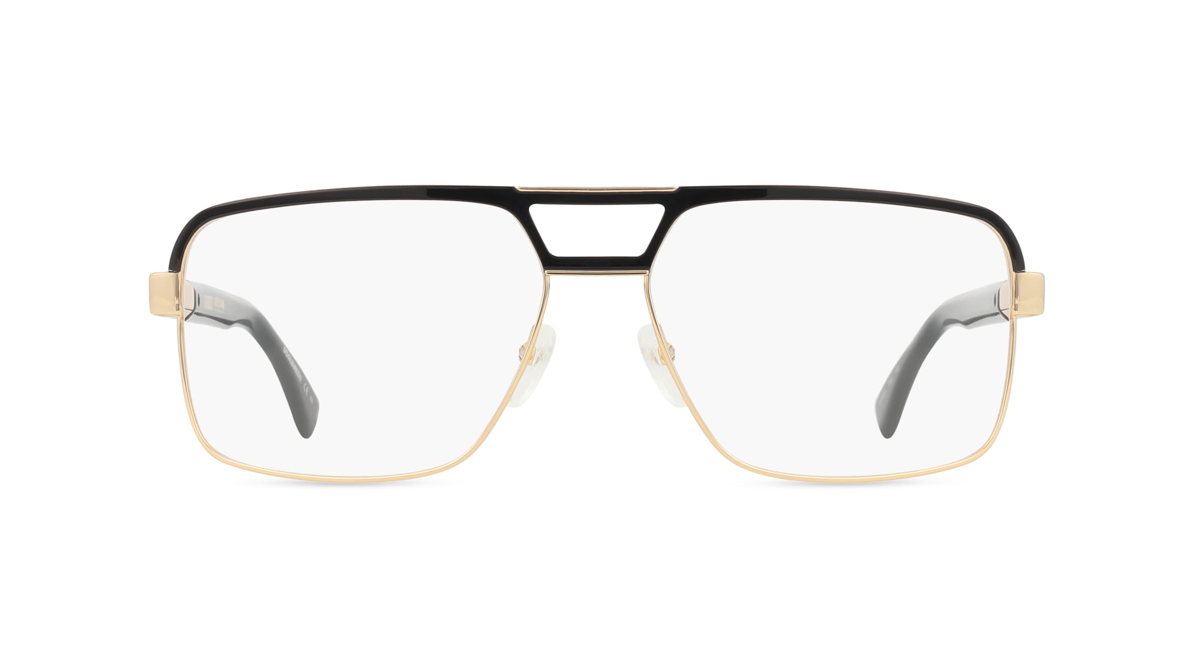 Dsquared2	 D2 0034 Herren-Brille inkl. Gläser Vollrand Pilot Metall-Gestell 59mm/15mm/140mm, schwarz