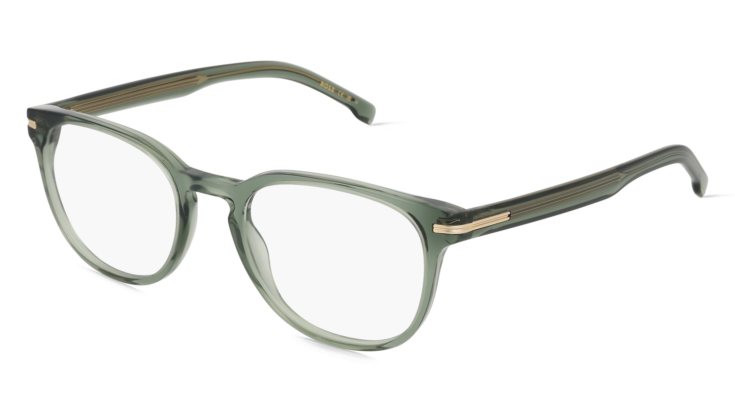 Boss 1601 Unisex-Brille inkl. Gläser Vollrand Panto Acetat-Gestell 51/20/145, Grün
