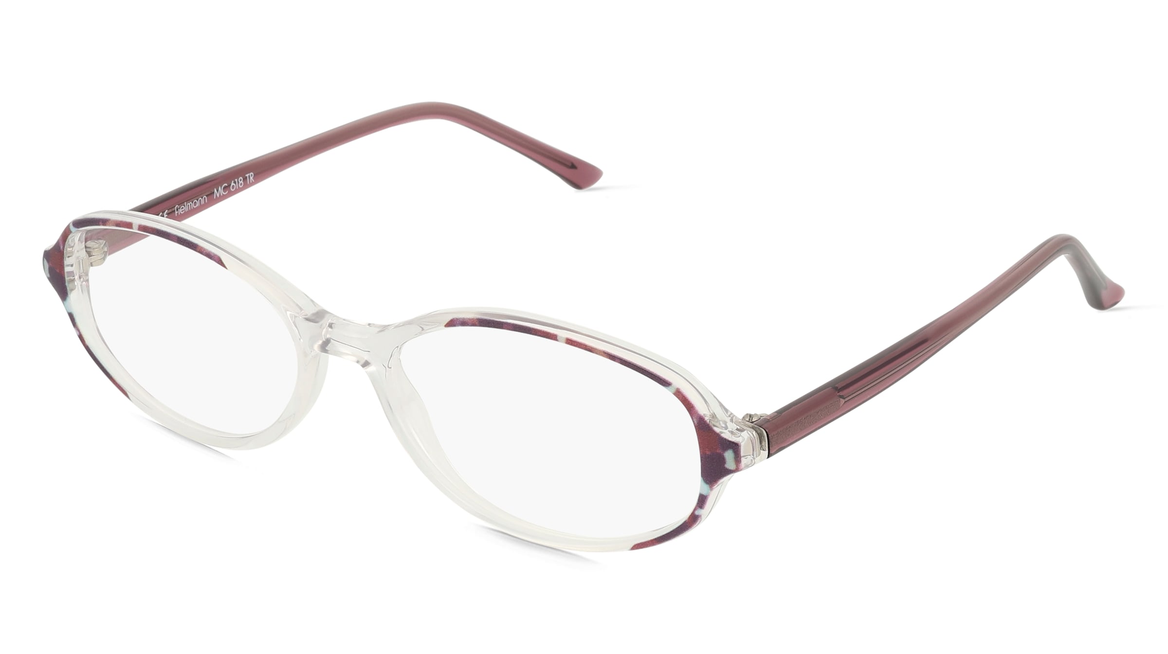 Fielmann MC 618 TR Damen-Brille inkl. Gläser Vollrand Oval Propionat-Gestell 52/16/135, Transparent