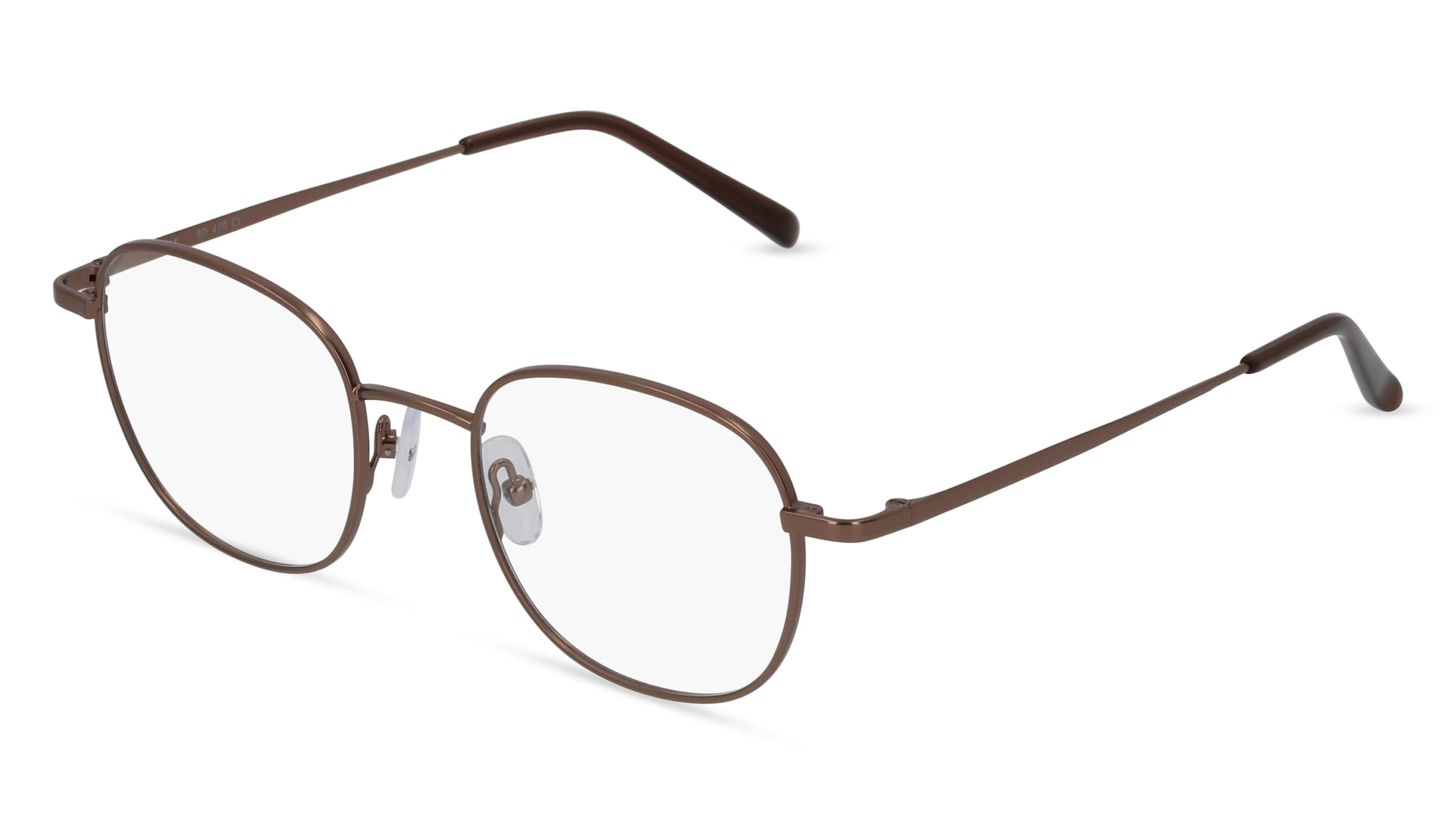 Fielmann BD 470 CL Unisex-Brille inkl. Gläser Vollrand Quadratisch Edelstahl-Gestell 49/20/140, Braun