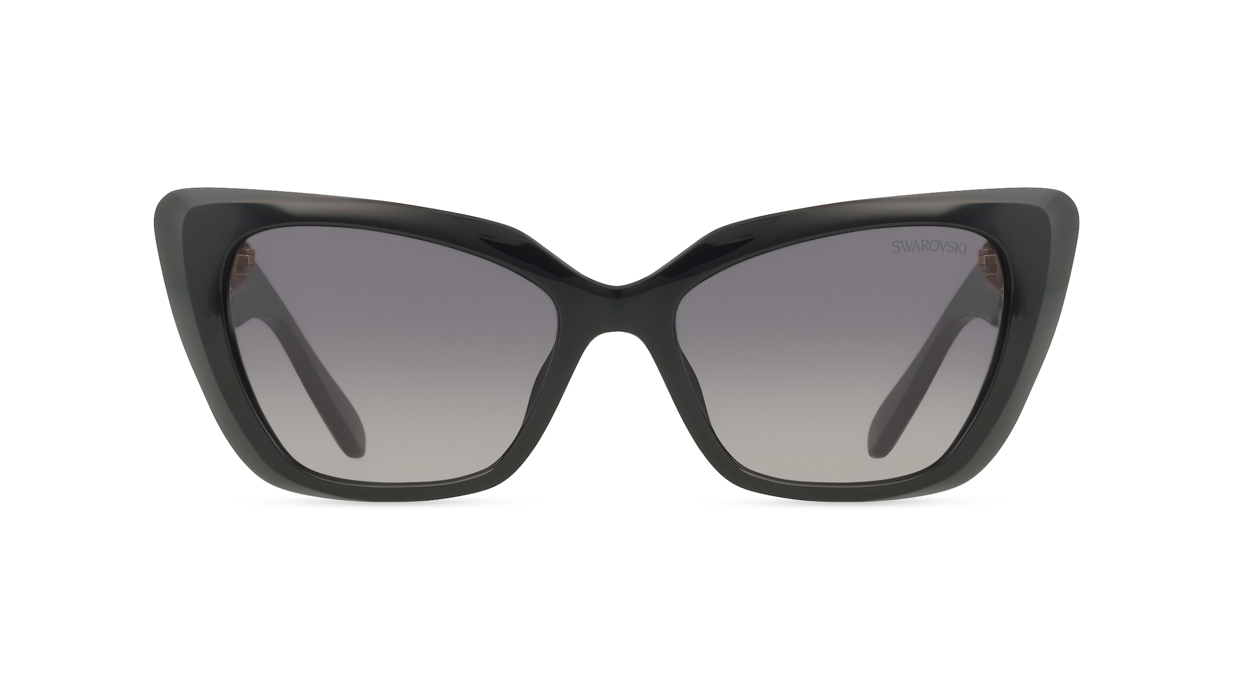 Swarovski 0SK6047 Damen-Sonnenbrille Vollrand Cat Eye Kunststoff-Gestell, schwarz