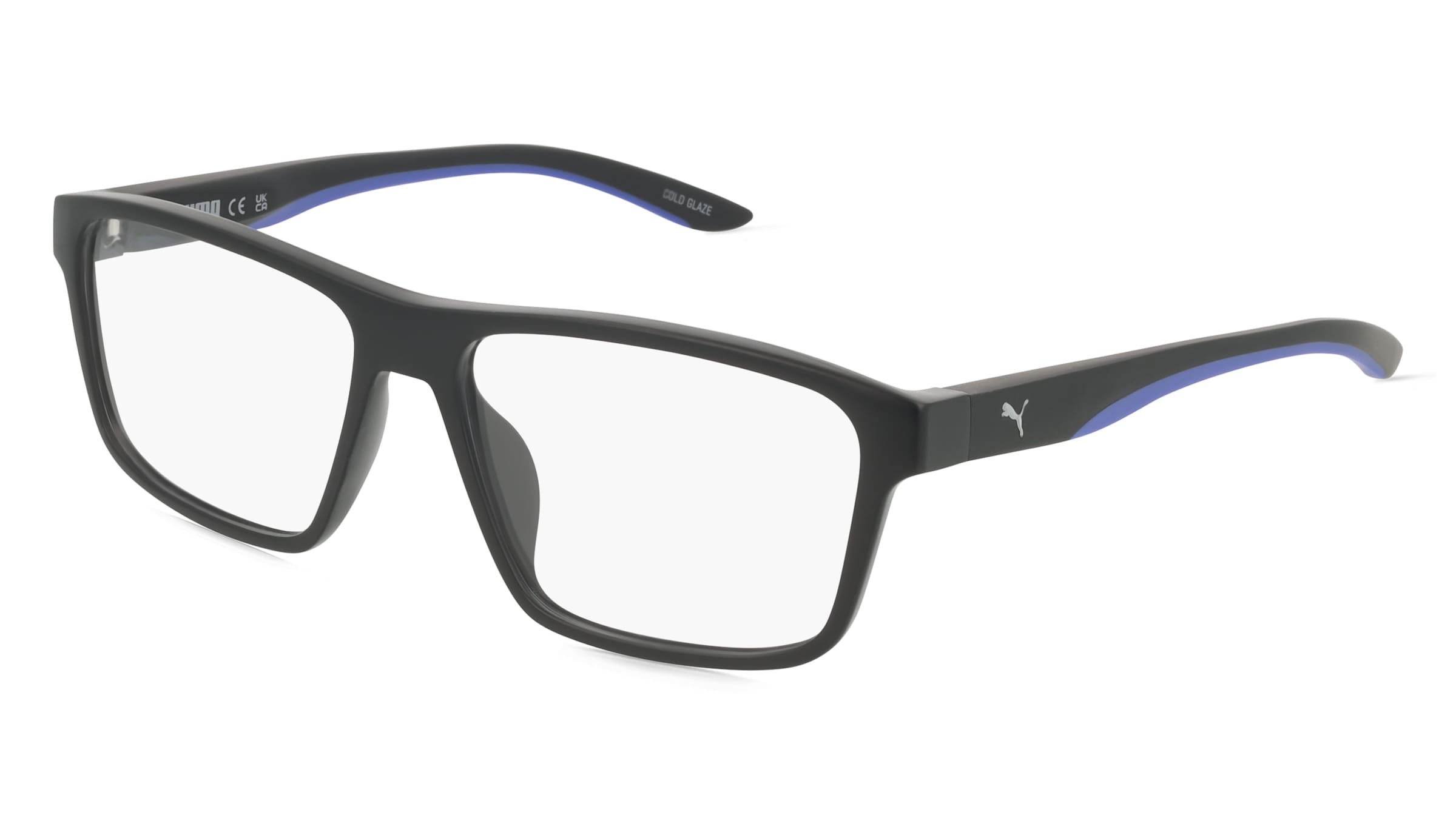 Puma PU0209O Unisex-Brille inkl. Gläser Vollrand Quadratisch Kunststoff-Gestell 56/16/145, Schwarz