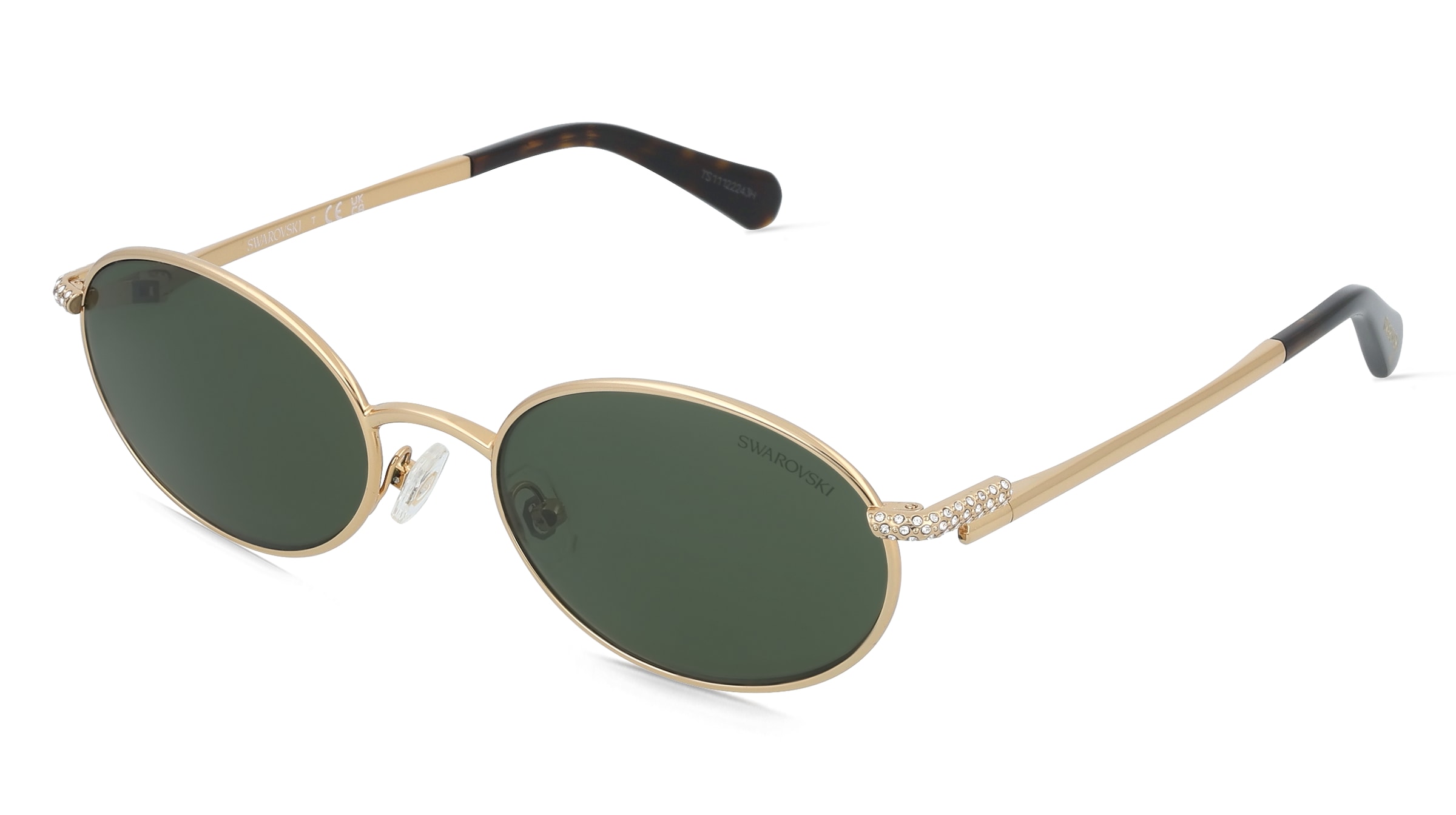 Swarovski SK7033 Damen-Sonnenbrille Vollrand Oval Metall-Gestell, Gold