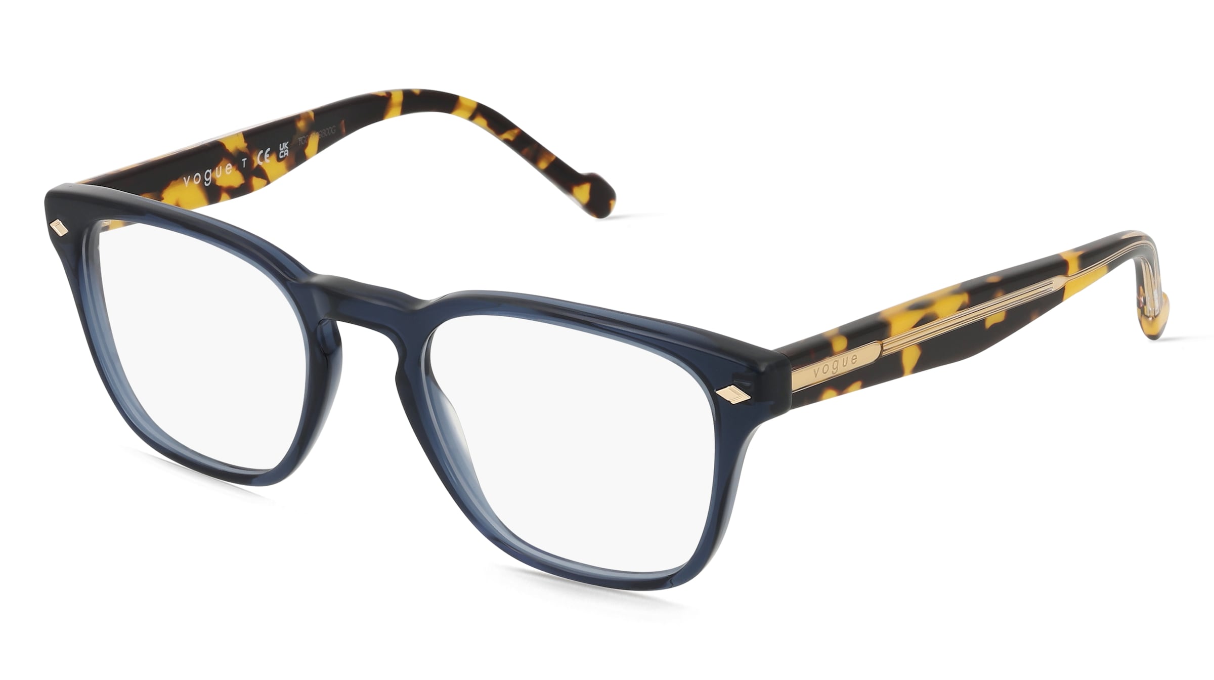 Vogue 0VO5570 Herren-Brille inkl. Gläser Vollrand Quadratisch Acetat-Gestell 49/20/145, Blau