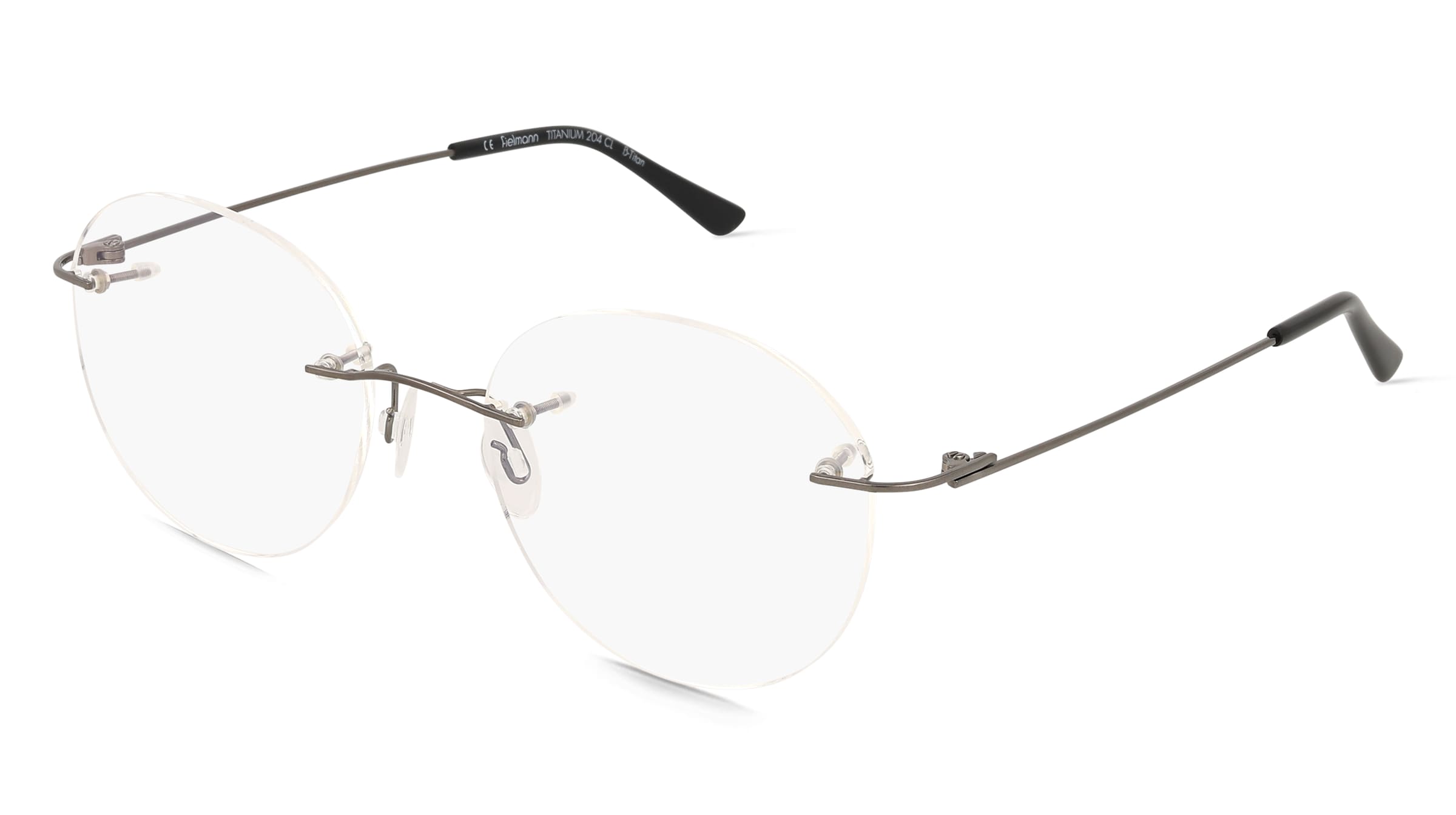 Fielmann TITANIUM 204 CL Damen-Brille inkl. Gläser Randlos Panto Titan-Gestell 52/18/140, Grau