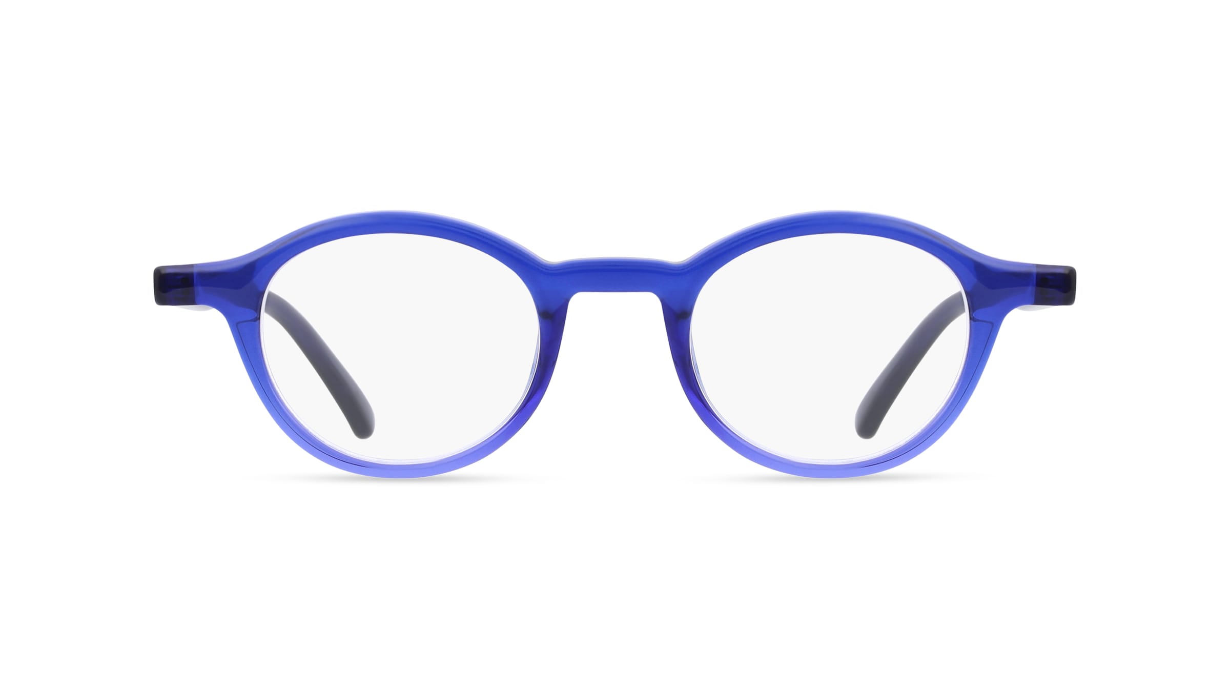 Fielmann READER 001 Unisex-Brille Vollrand Rund Kunststoff-Gestell, blau