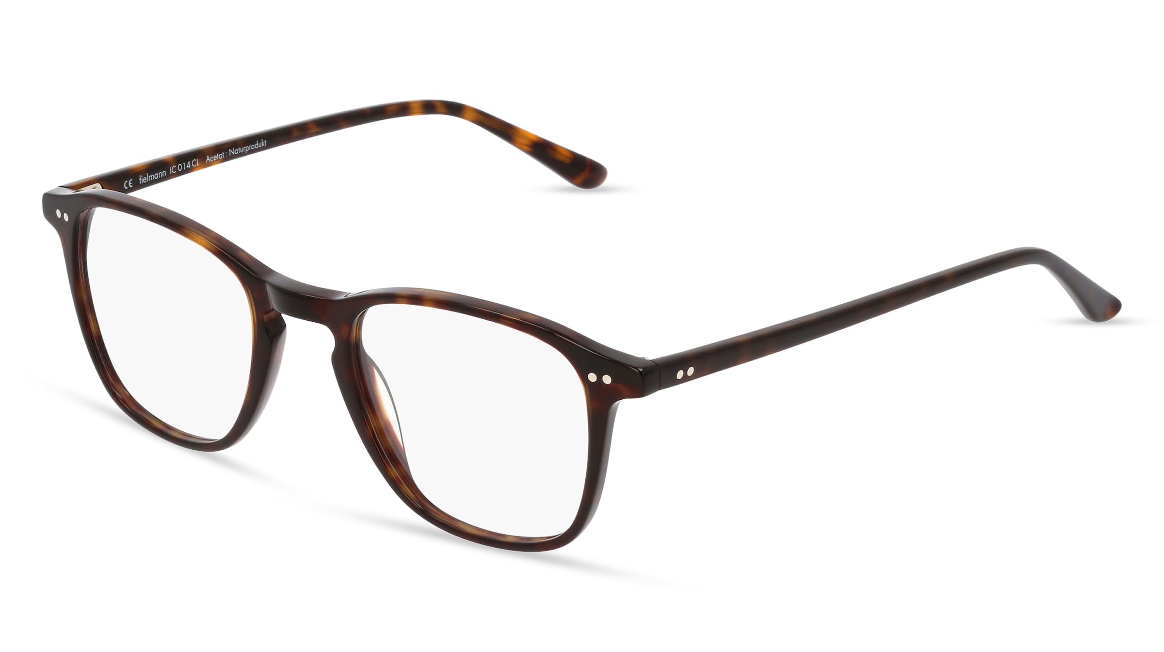 Fielmann IC 014 CL Herren-Brille inkl. Gläser Vollrand Quadratisch Acetat-Gestell 49/21/145, Havanna