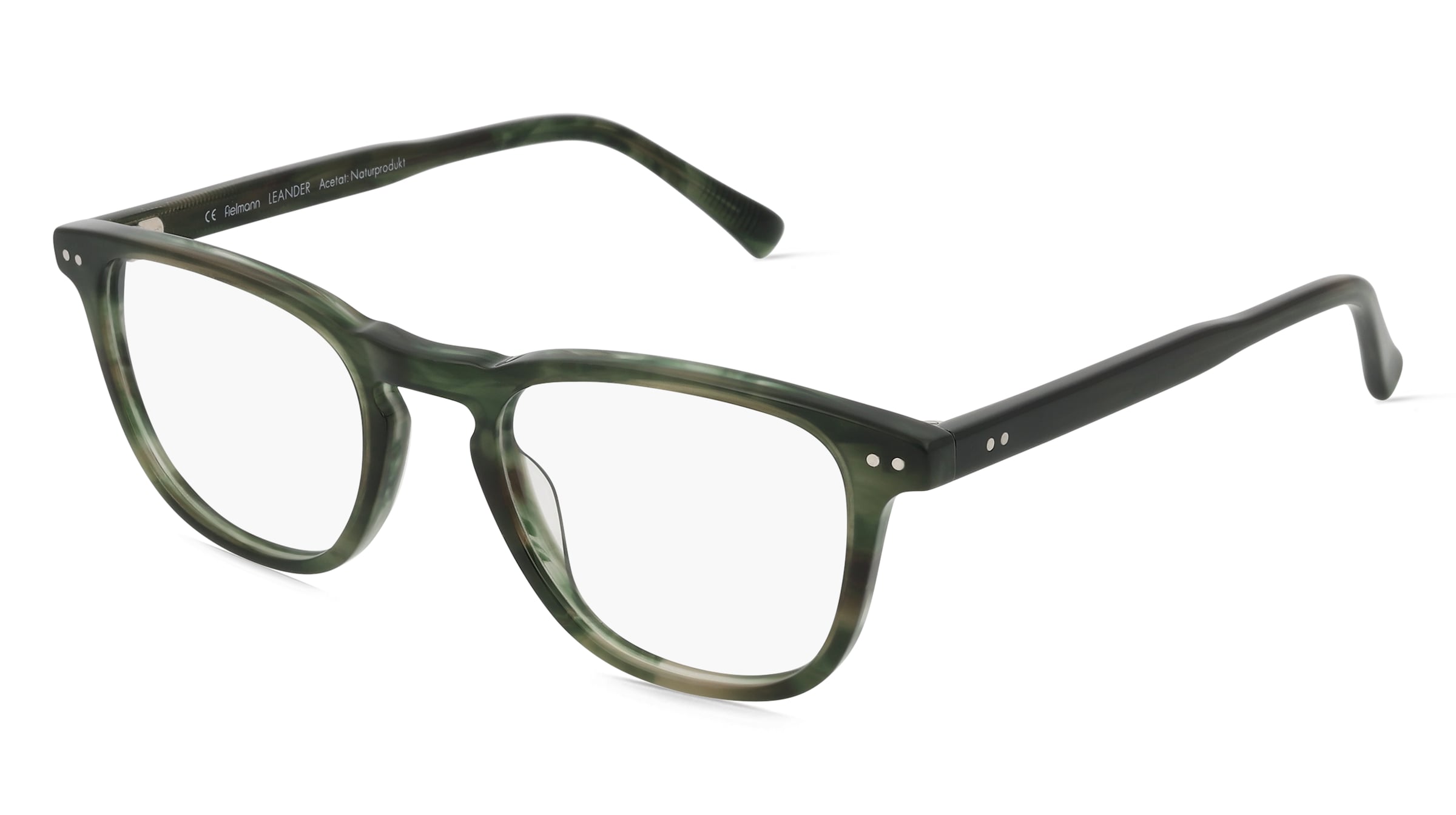 Fielmann OL 025 CL LEANDER Herren-Brille inkl. Gläser Vollrand Quadratisch Acetat-Gestell 49/20/145, Grün