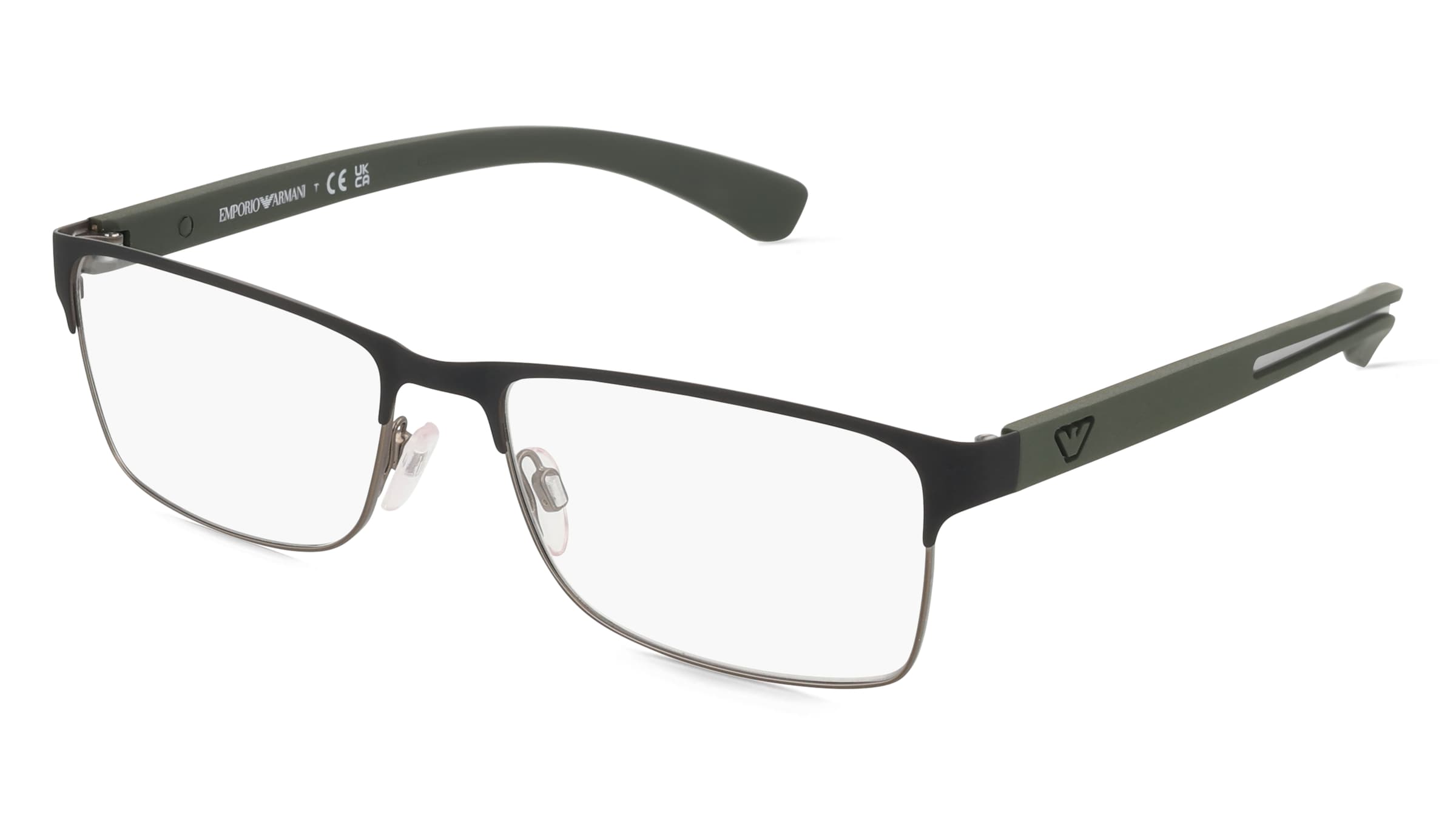 Emporio Armani EA1052 Herren-Brille inkl. Gläser Vollrand Quadratisch Metall-Gestell 55/17/140, Schwarz