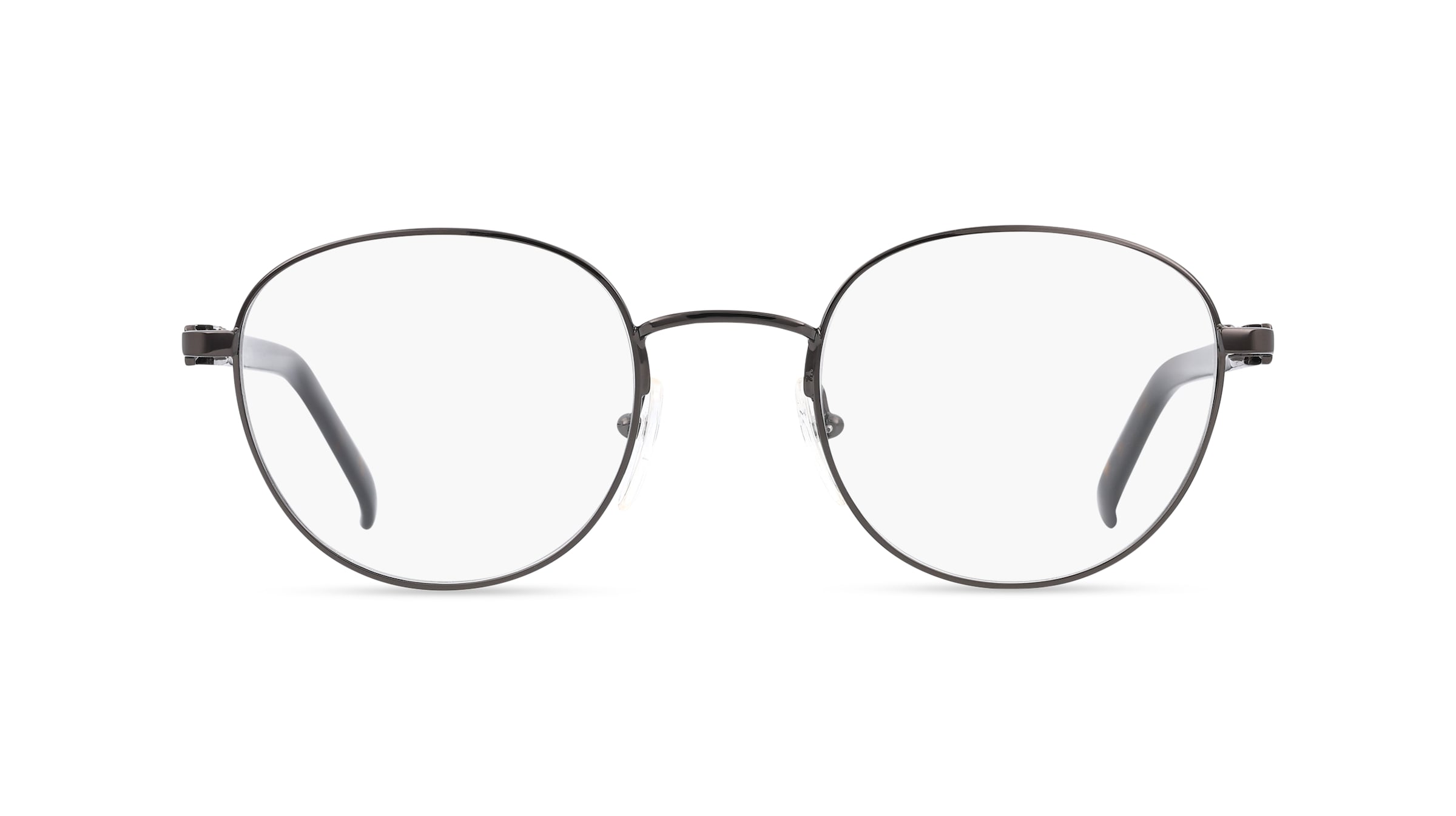 Fielmann OU 022 FLEX CL Unisex-Brille inkl. Gläser Vollrand Panto Edelstahl-Gestell 50mm/22mm/145mm, grau