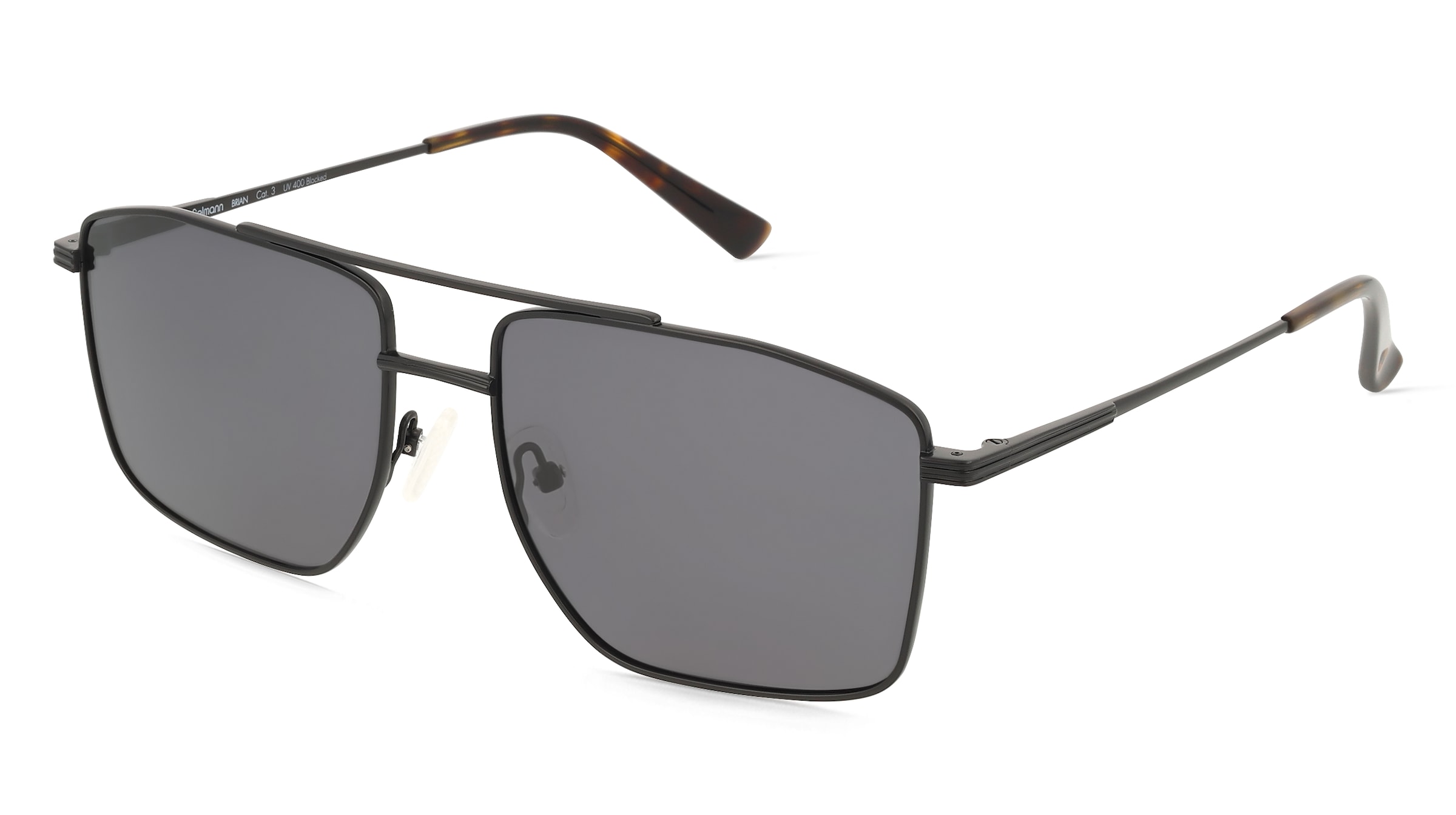 Fielmann BD 583 SUN FA BRIAN Herren-Sonnenbrille Vollrand Quadratisch Edelstahl-Gestell, Schwarz