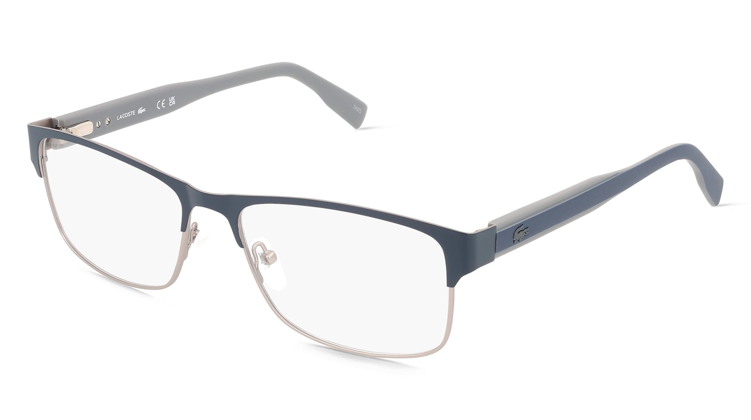 Lacoste L2294 Unisex-Brille inkl. Gläser Vollrand Quadratisch Metall-Gestell 57/17/145, Blau