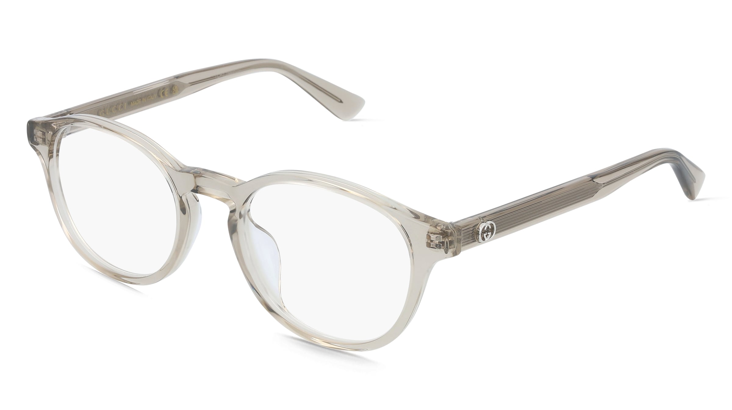 Gucci GG2137OK Herren-Brille inkl. Gläser Vollrand Rund Acetat-Gestell 50/20/145, Beige