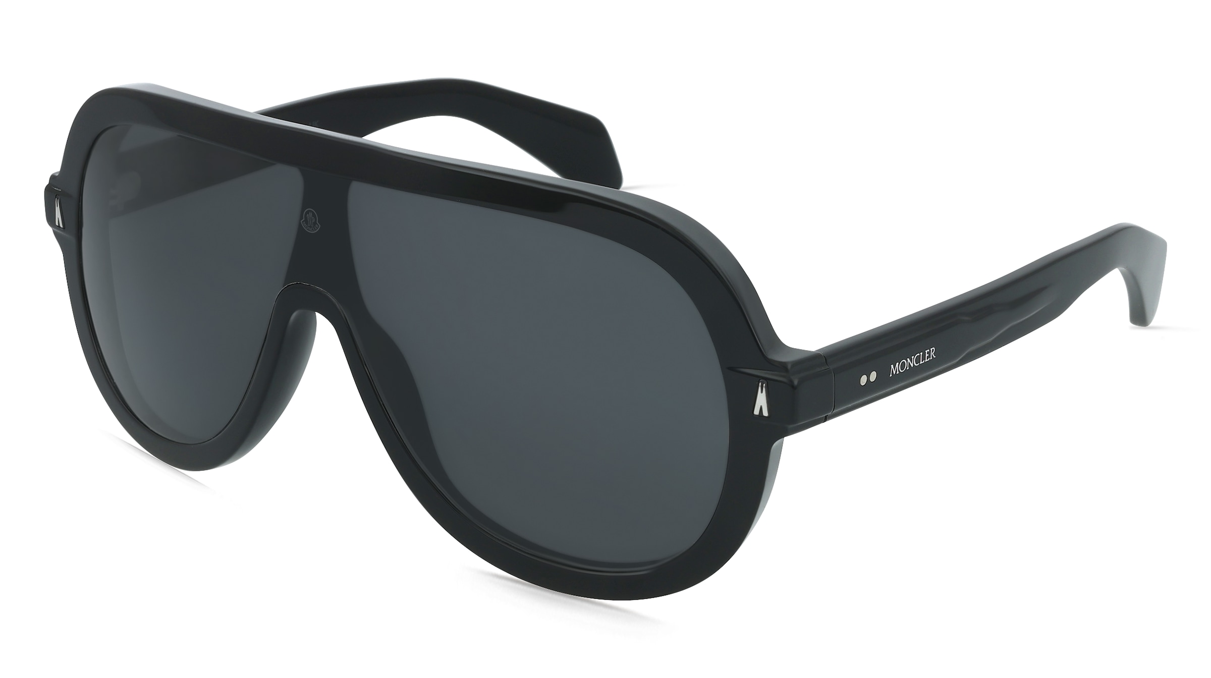 Moncler ME6021U SUNSETTE Unisex-Sonnenbrille Vollrand Pilot Acetat-Gestell, Schwarz