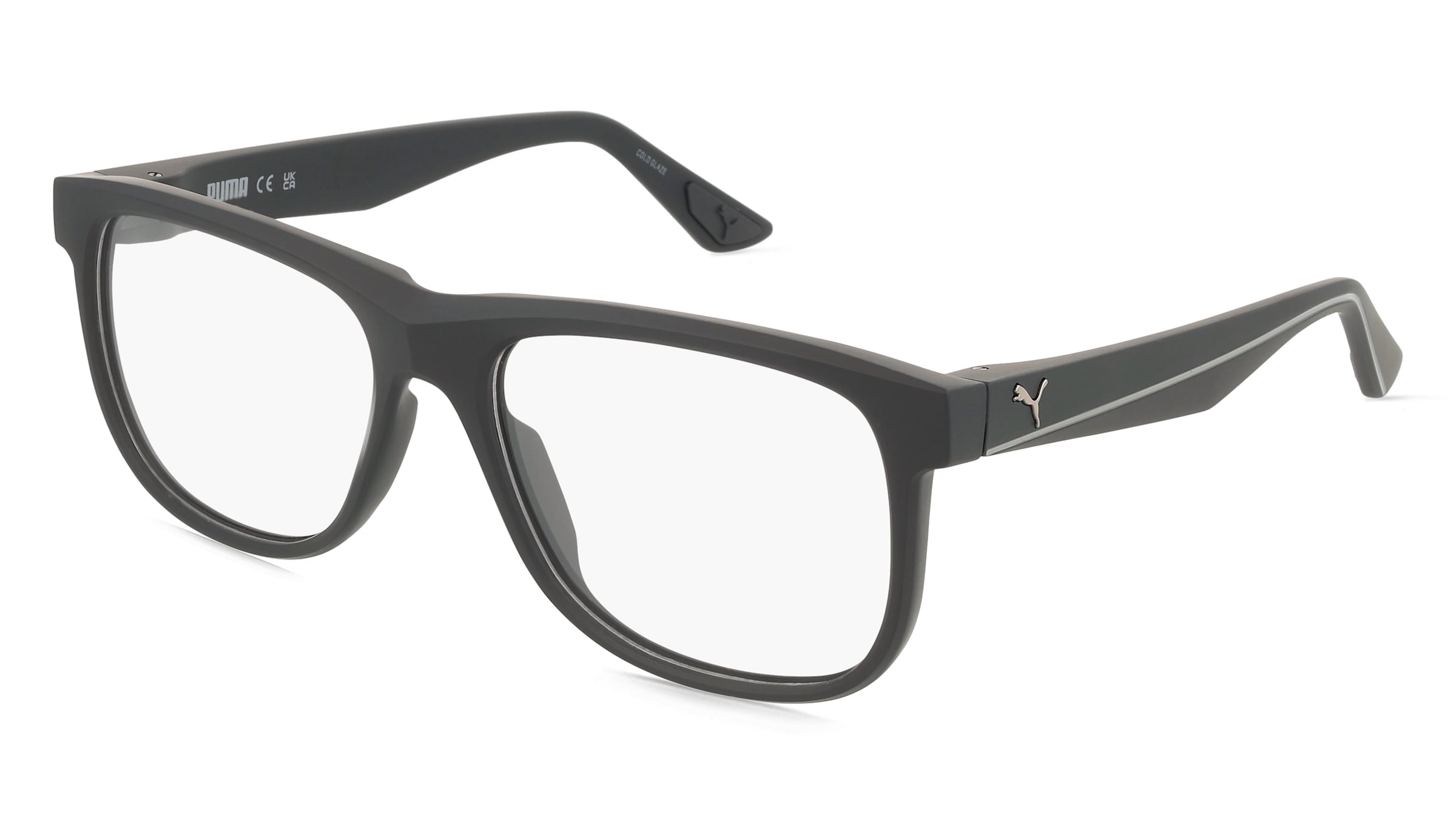 Puma PU0443O Unisex-Brille inkl. Gläser Vollrand Quadratisch Kunststoff-Gestell 56/17/145, Schwarz
