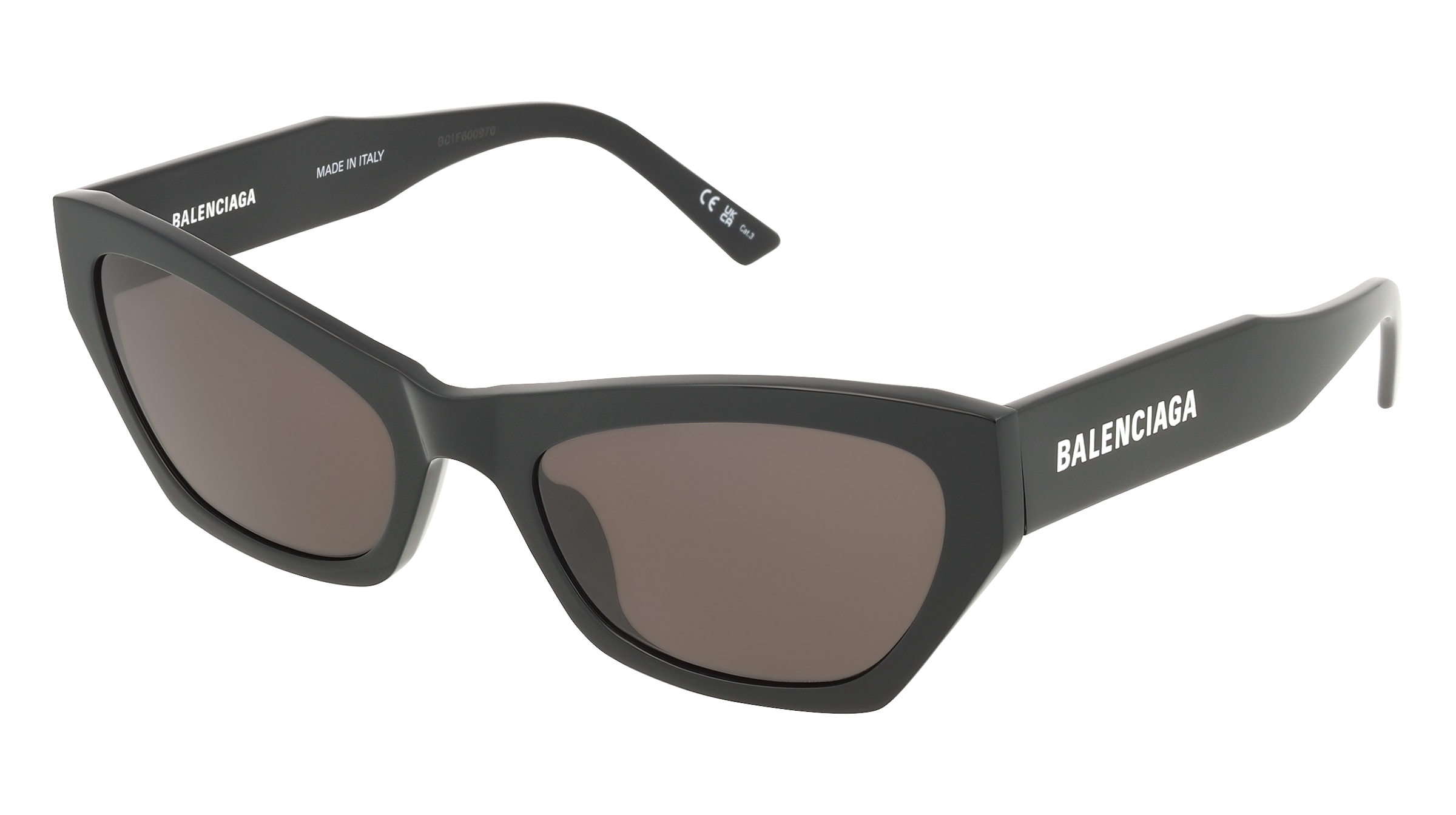 Balenciaga BB0447S Damen-Sonnenbrille Vollrand Cat Eye Acetat-Gestell, Schwarz